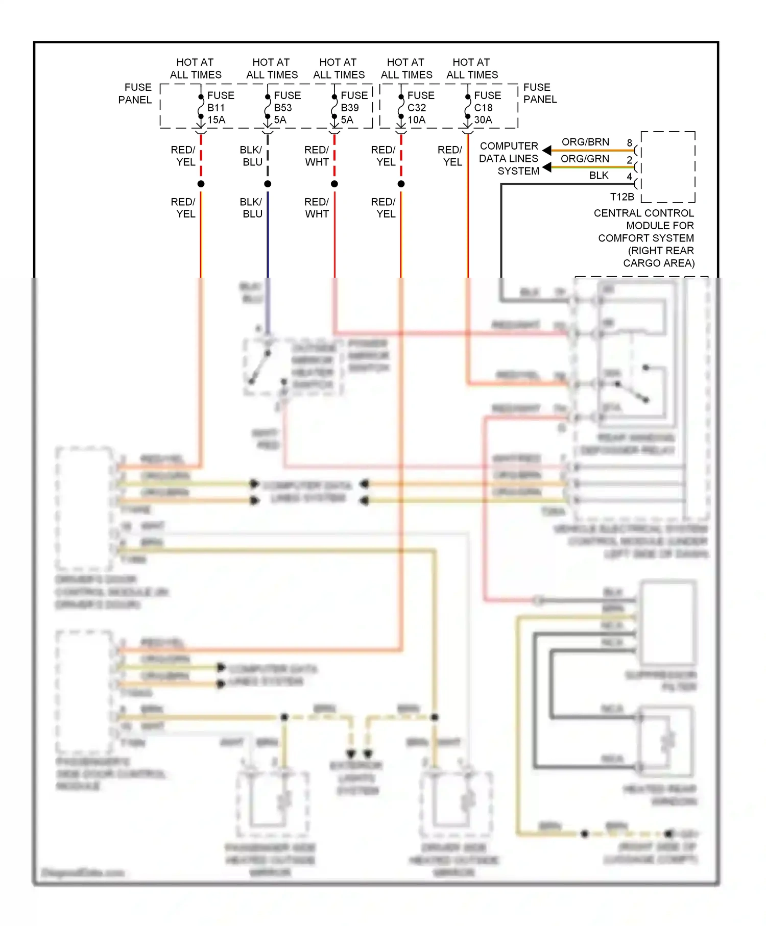 Wiring diagram computer data lines system for Volkswagen Touareg I facelift (2006-2010) (14 of 87)