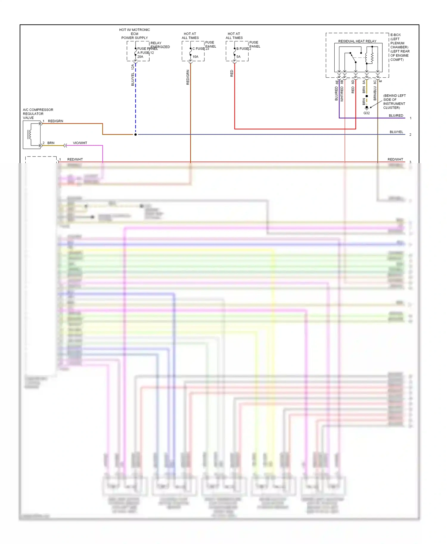 Wiring diagram e-box (left plenum for Volkswagen Touareg I facelift (2006-2010) (1 of 2)