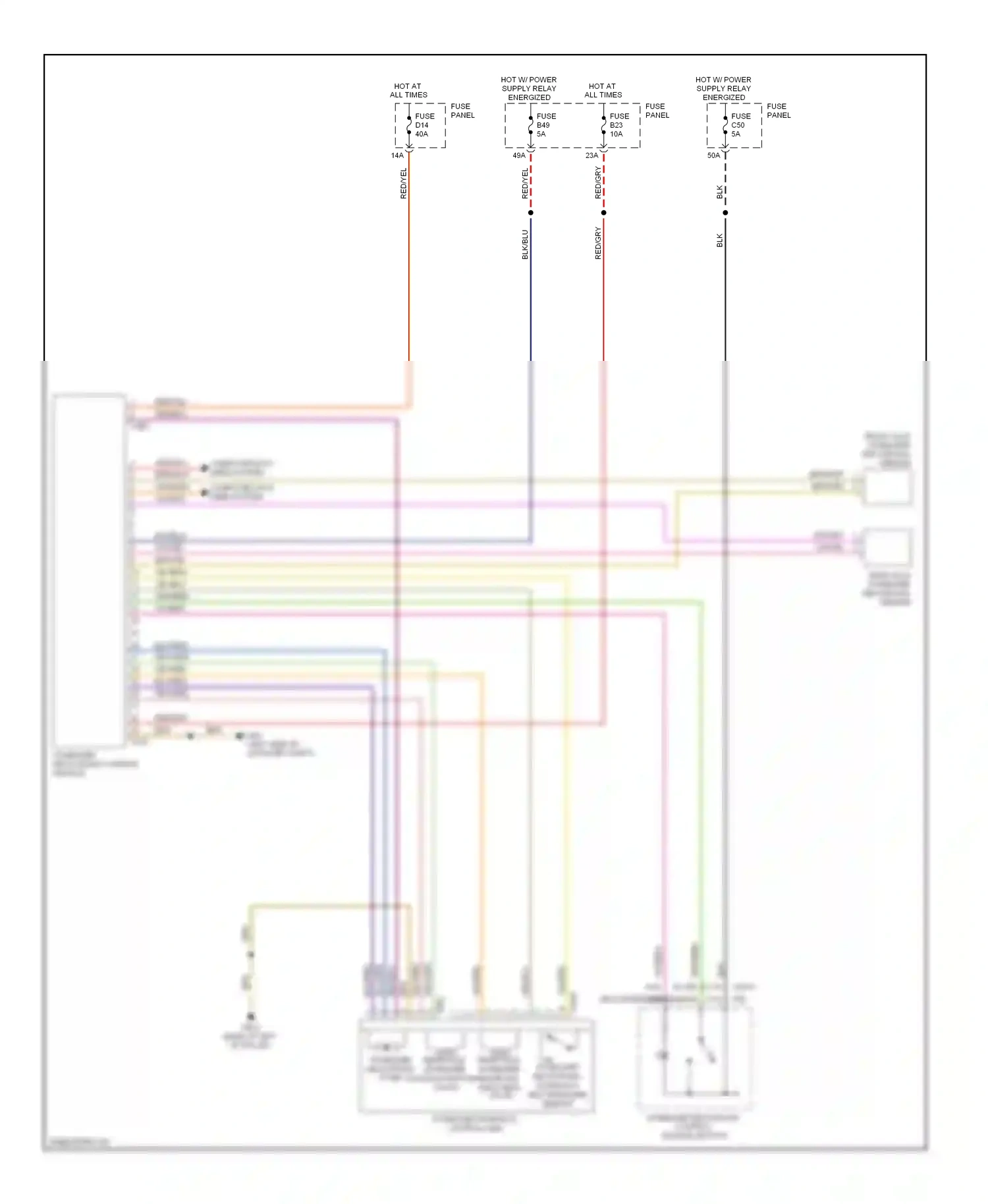 Wiring diagram front axle stabilizer decoupling sensor for Volkswagen Touareg I facelift (2006-2010) (1 of 1)