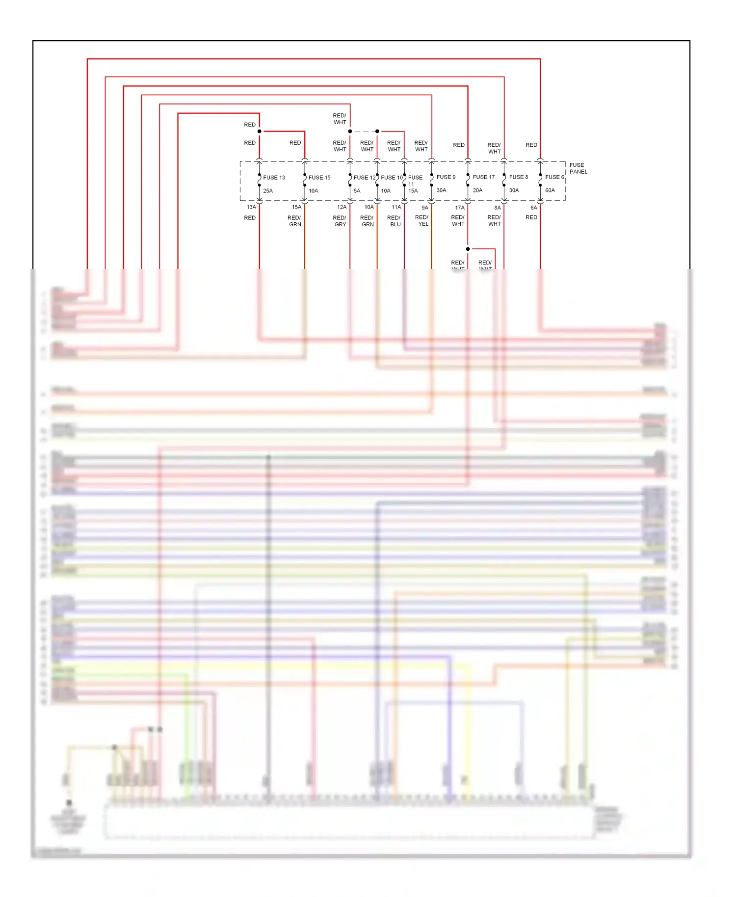 Wiring diagram fuse panel for Volkswagen Touareg I facelift (2006-2010) (19 of 20)