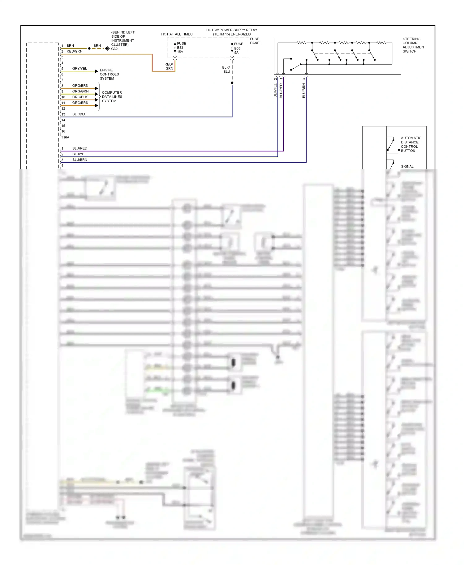 Wiring diagram menu selection return button for Volkswagen Touareg I facelift (2006-2010) (1 of 1)