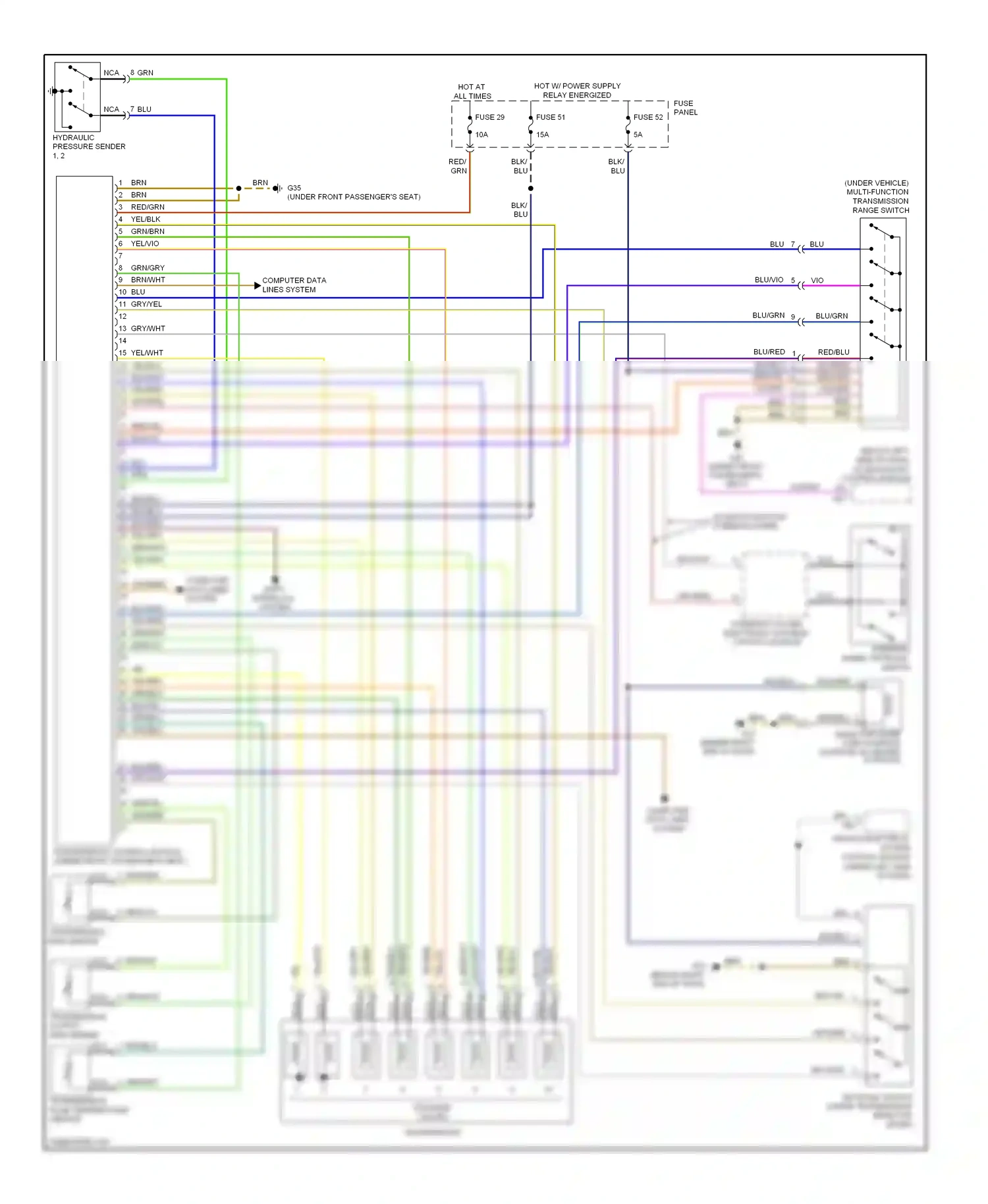 Wiring diagram shift interlock system for Volkswagen Touareg I facelift (2006-2010) (1 of 2)