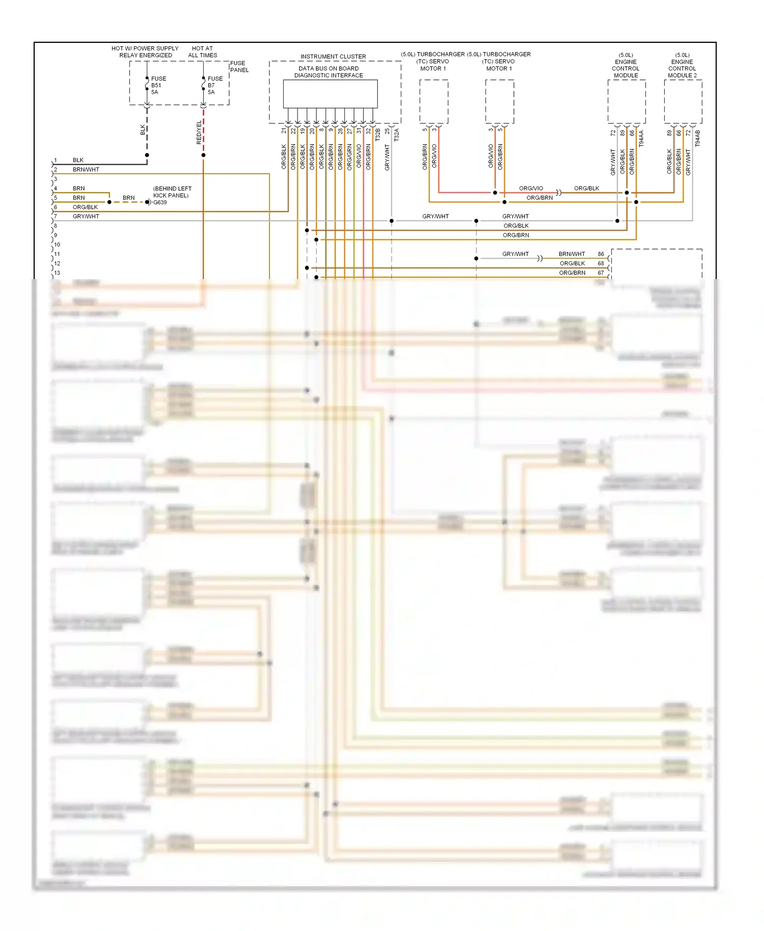 Wiring diagram steering column electronic systems control module for Volkswagen Touareg I facelift (2006-2010) (4 of 31)