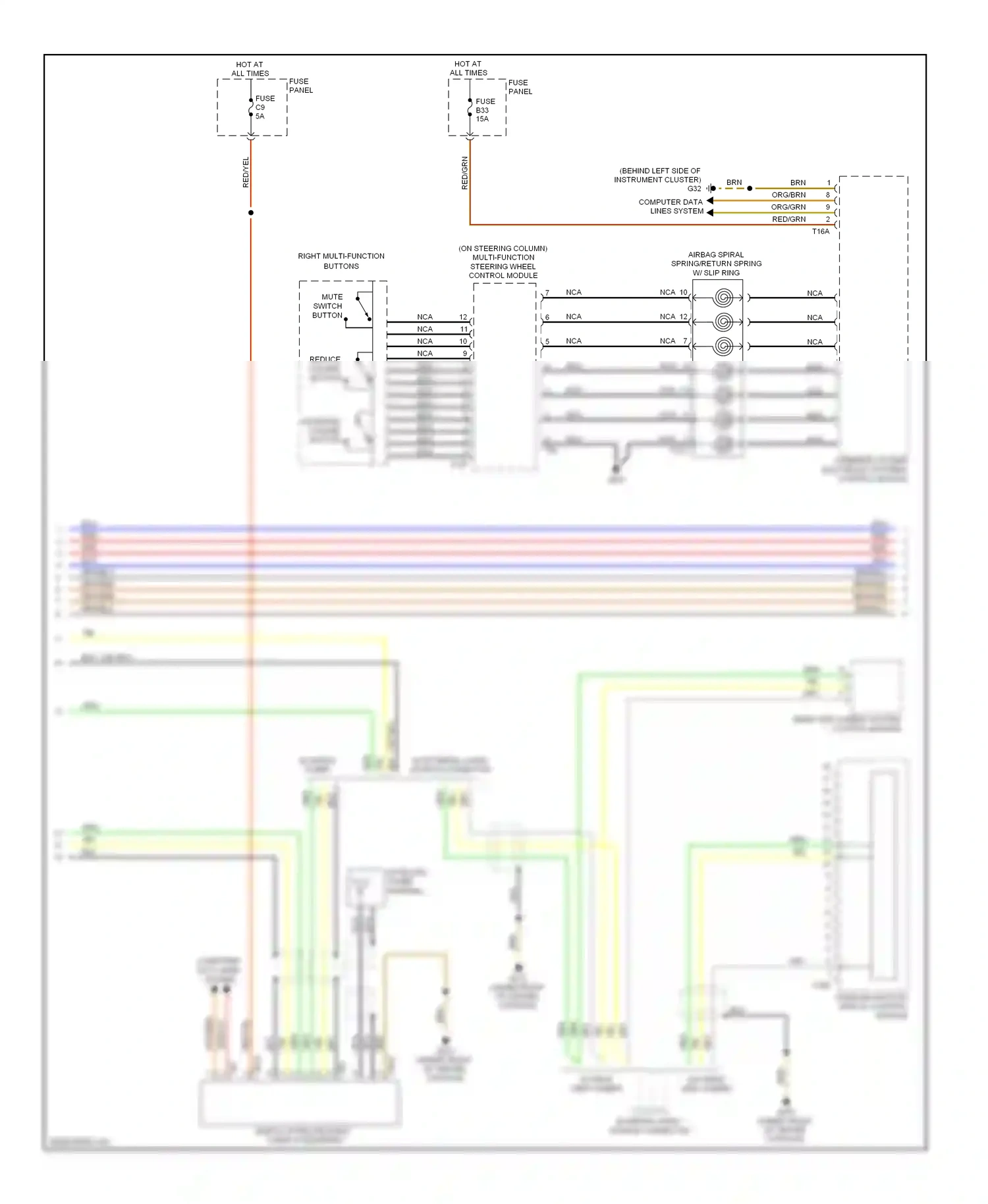 Wiring diagram steering column electronic systems control module for Volkswagen Touareg I facelift (2006-2010) (24 of 31)
