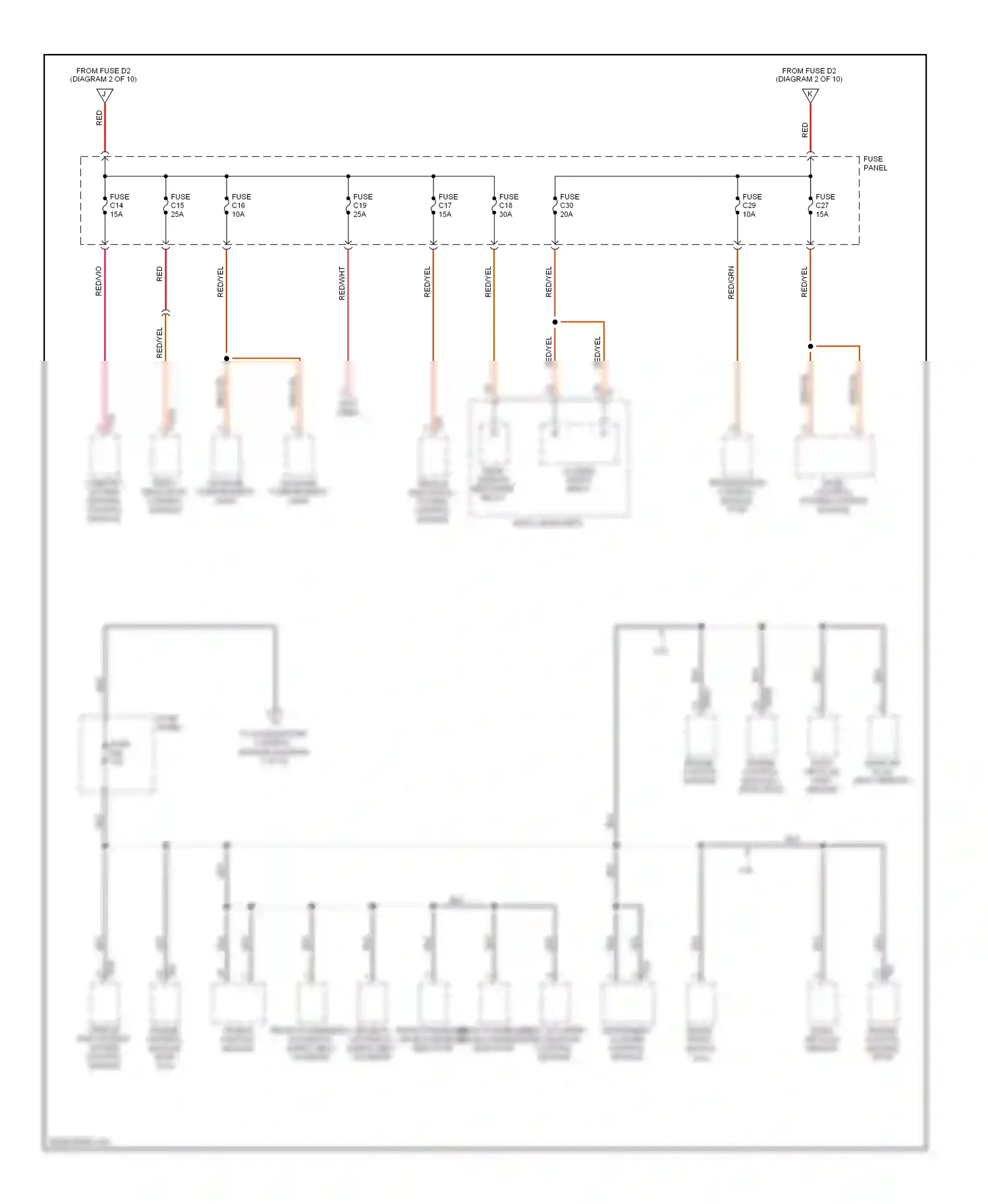 Wiring diagram vehicle electronics system control module for Volkswagen Touareg I facelift (2006-2010) (1 of 1)
