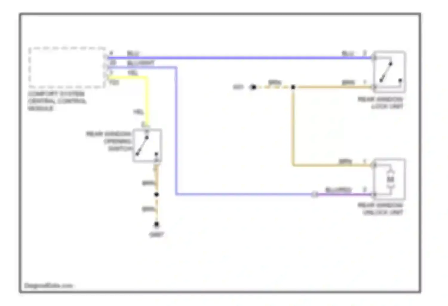 Touareg Volkswagen I (2002-2006): Tailgate power window circuit