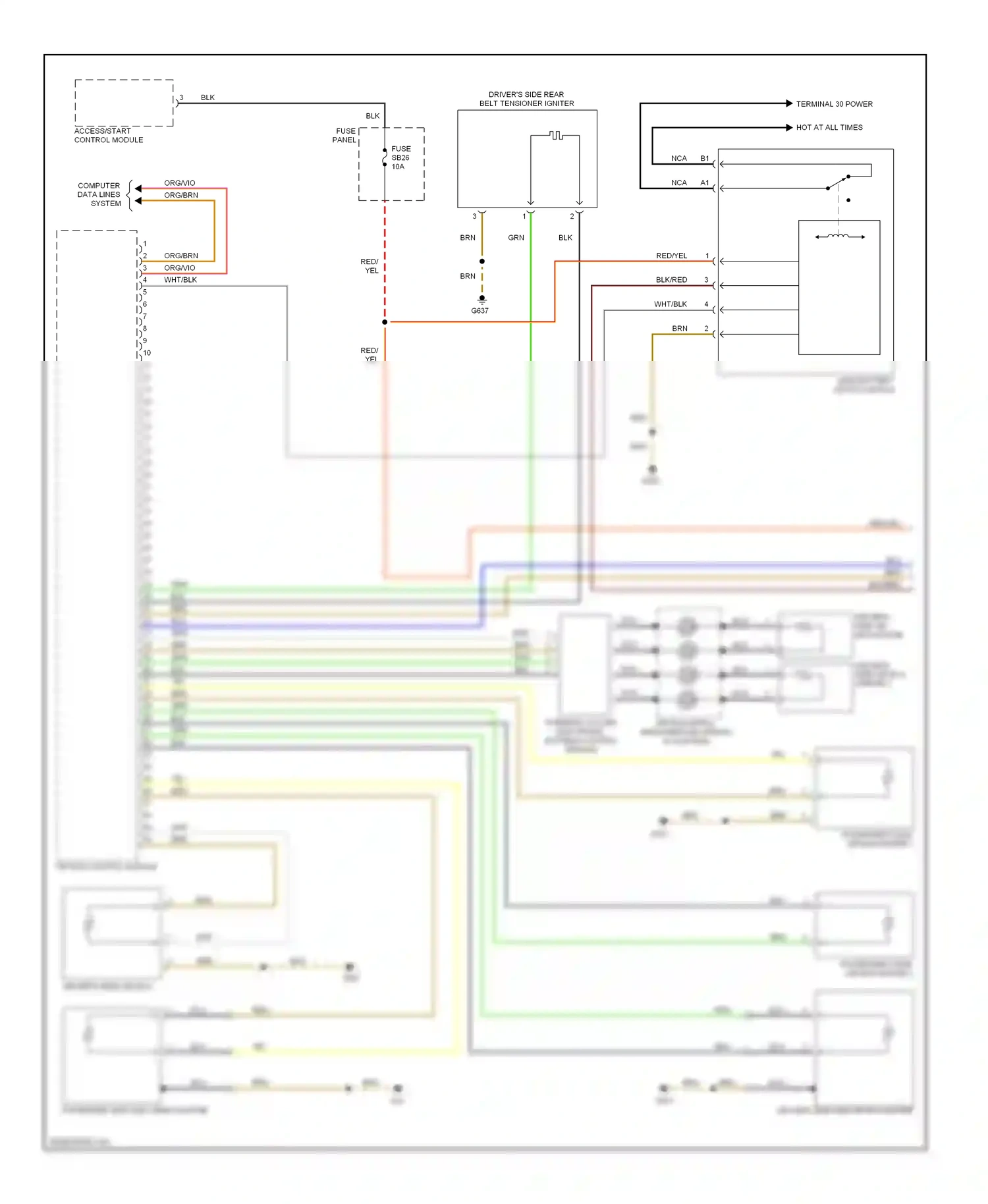 Wiring diagram access/start control module for Volkswagen Touareg I (2002-2006) (9 of 9)