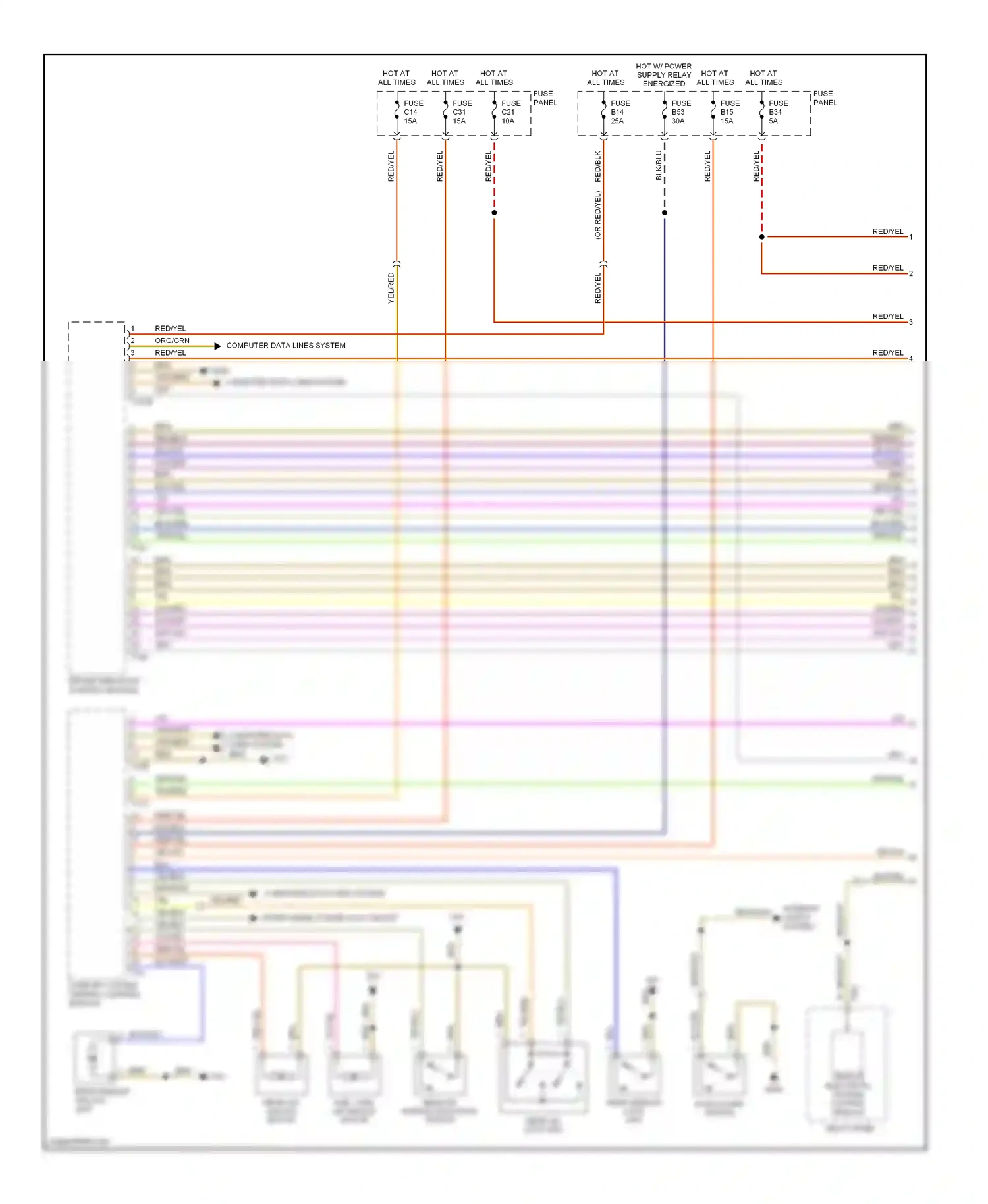 Wiring diagram computer data lines system for Volkswagen Touareg I (2002-2006) (17 of 49)