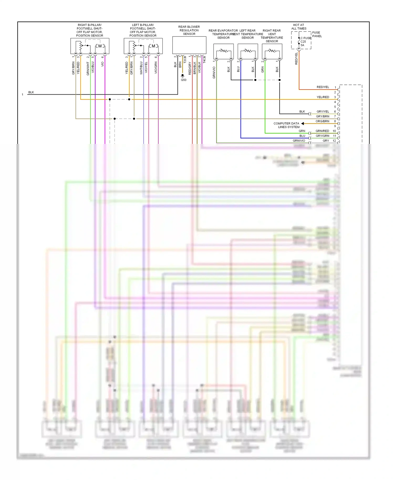 Wiring diagram computer data lines system for Volkswagen Touareg I (2002-2006) (3 of 49)