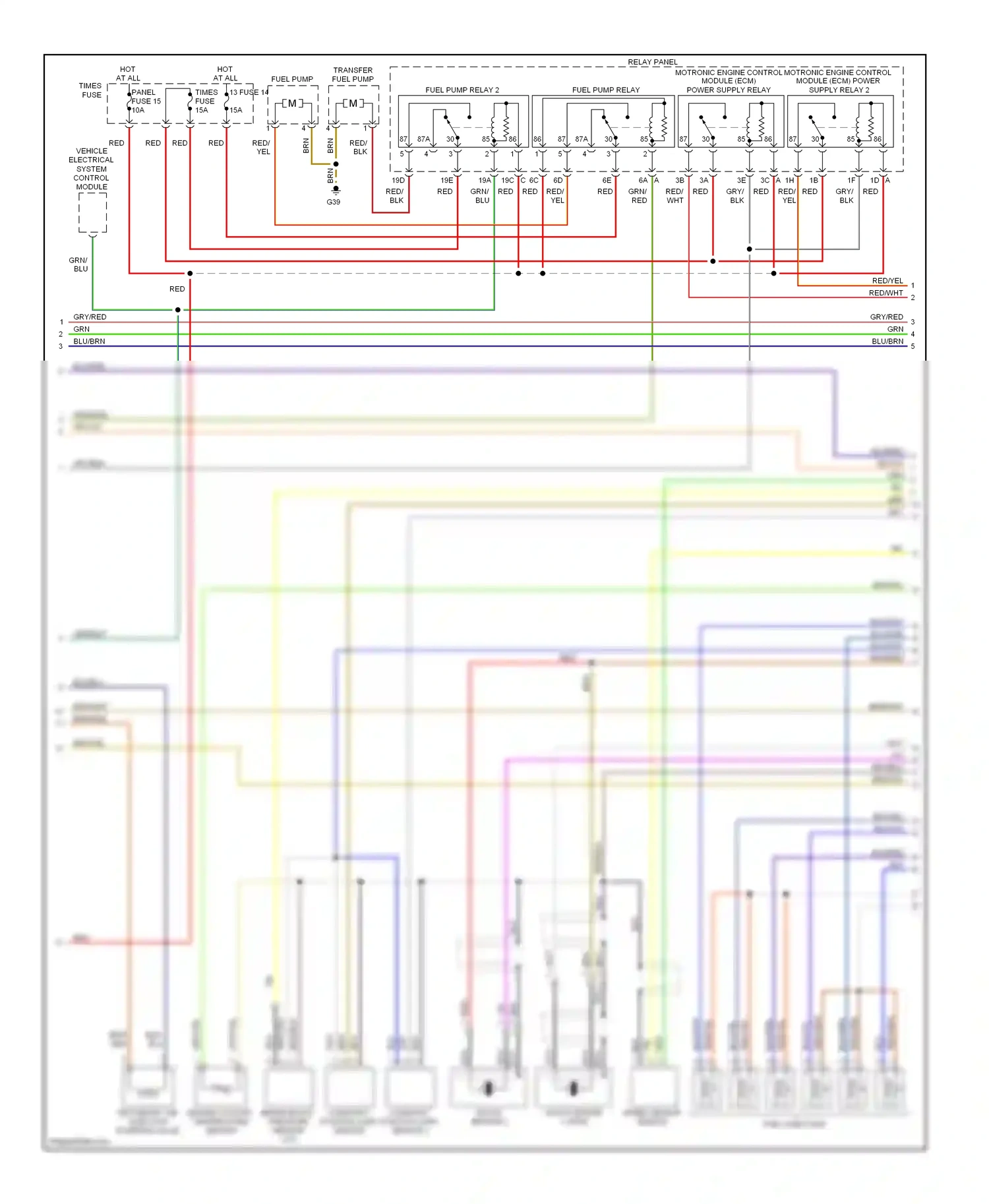 Wiring diagram engine coolant temperature sensor for Volkswagen Touareg I (2002-2006) (1 of 2)