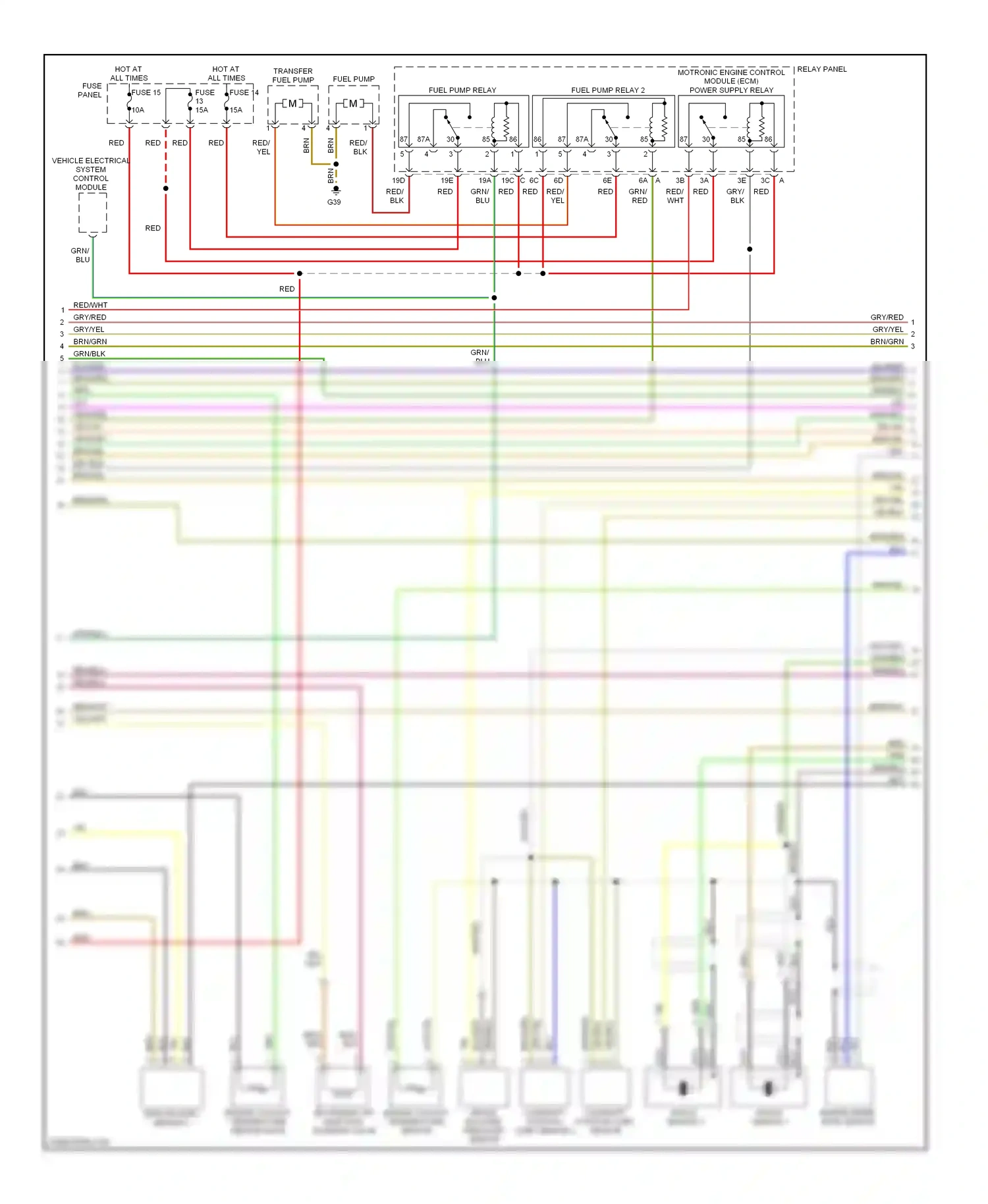 Wiring diagram engine coolant temperature sensor for Volkswagen Touareg I (2002-2006) (2 of 2)