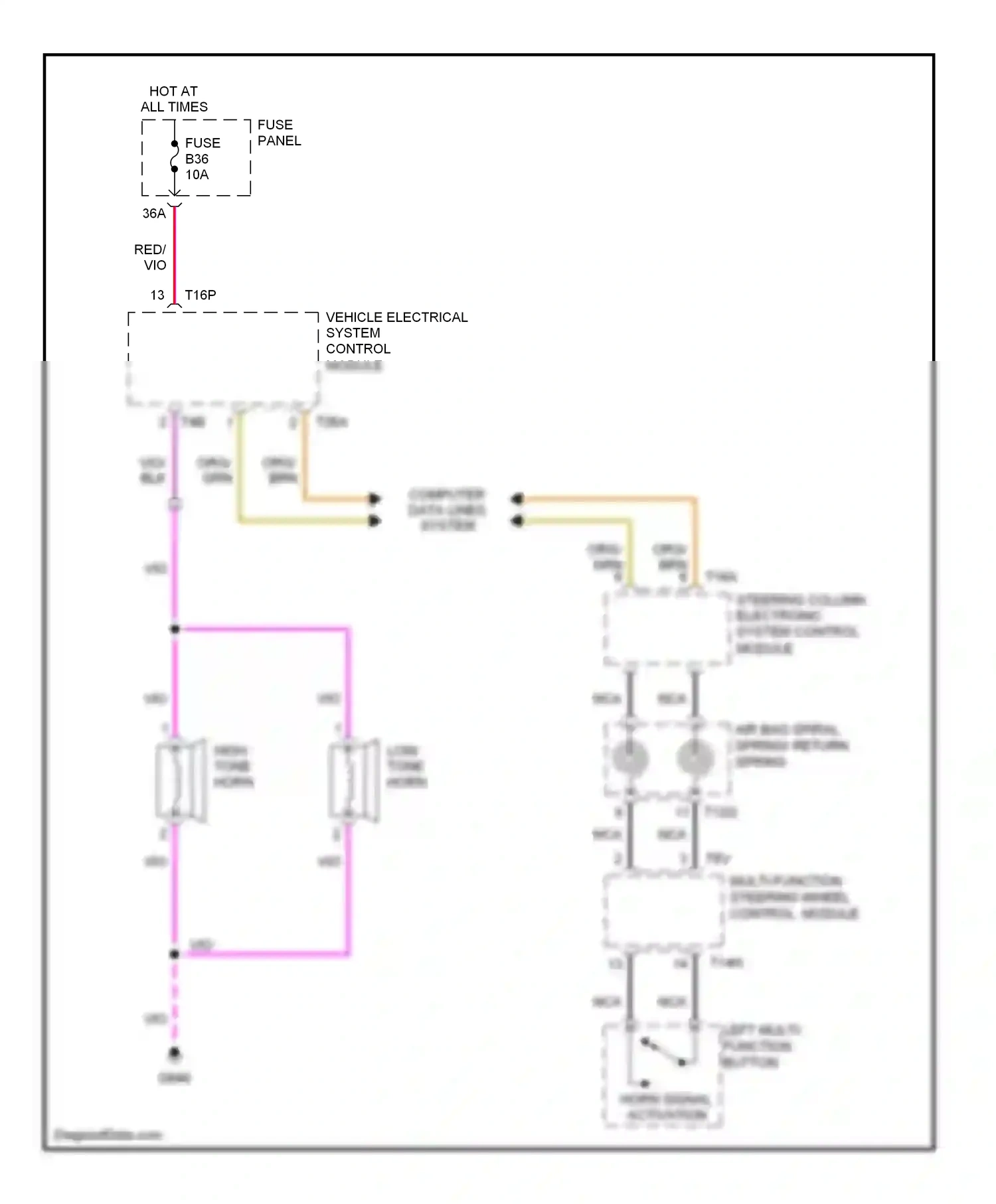 Wiring diagram left multi-function button for Volkswagen Touareg I (2002-2006) (1 of 1)