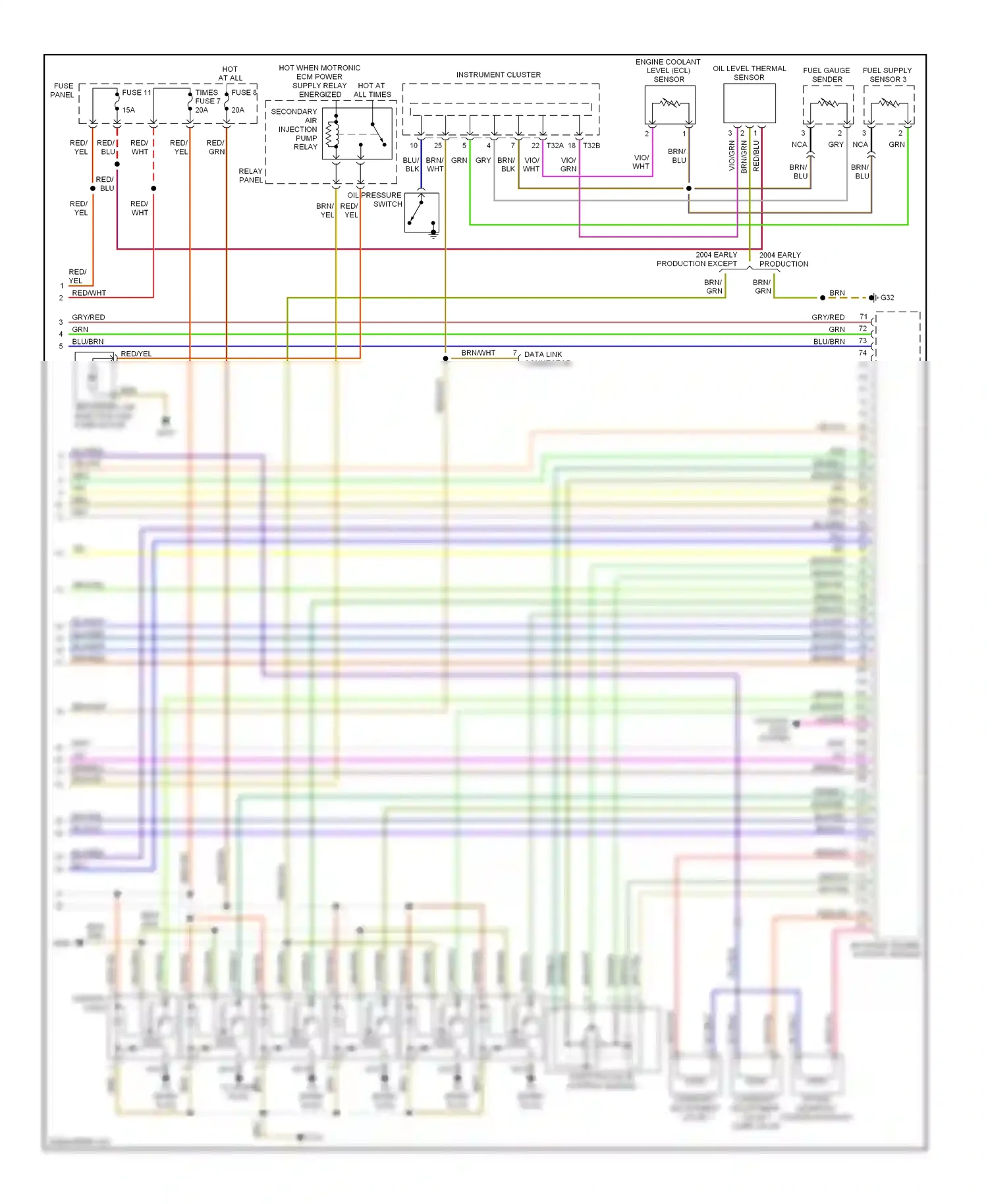 Wiring diagram motronic engine control module for Volkswagen Touareg I (2002-2006) (3 of 5)