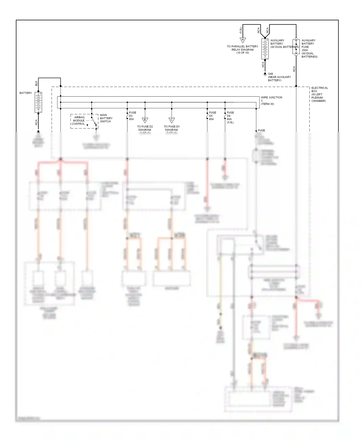 Wiring diagram stabilizer decoupling control module for Volkswagen Touareg I (2002-2006) (2 of 6)