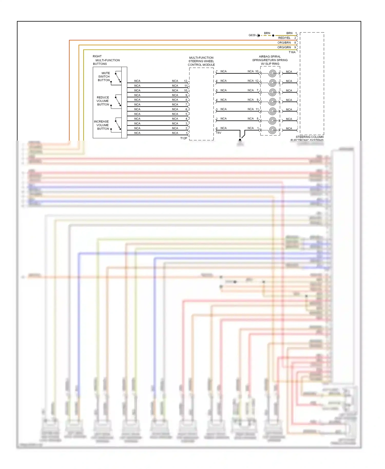 Wiring diagram steering column electronic systems control module for Volkswagen Touareg I (2002-2006) (13 of 16)