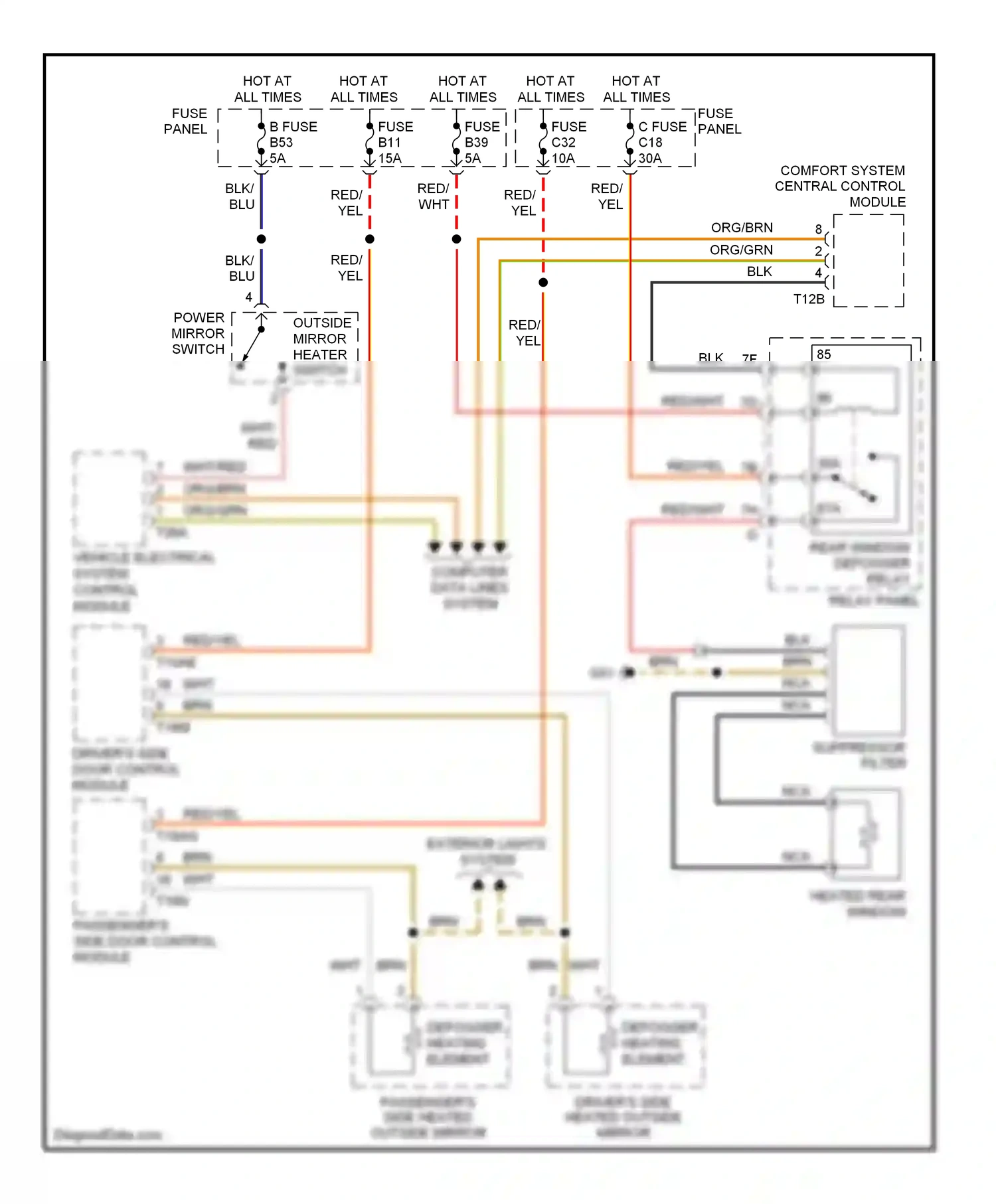 Wiring diagram vehicle electrical system control module for Volkswagen Touareg I (2002-2006) (4 of 29)