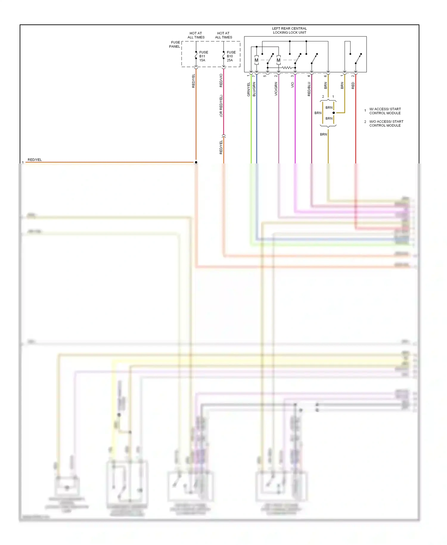 Wiring diagram w/ access/ start control module for Volkswagen Touareg I (2002-2006) (1 of 4)