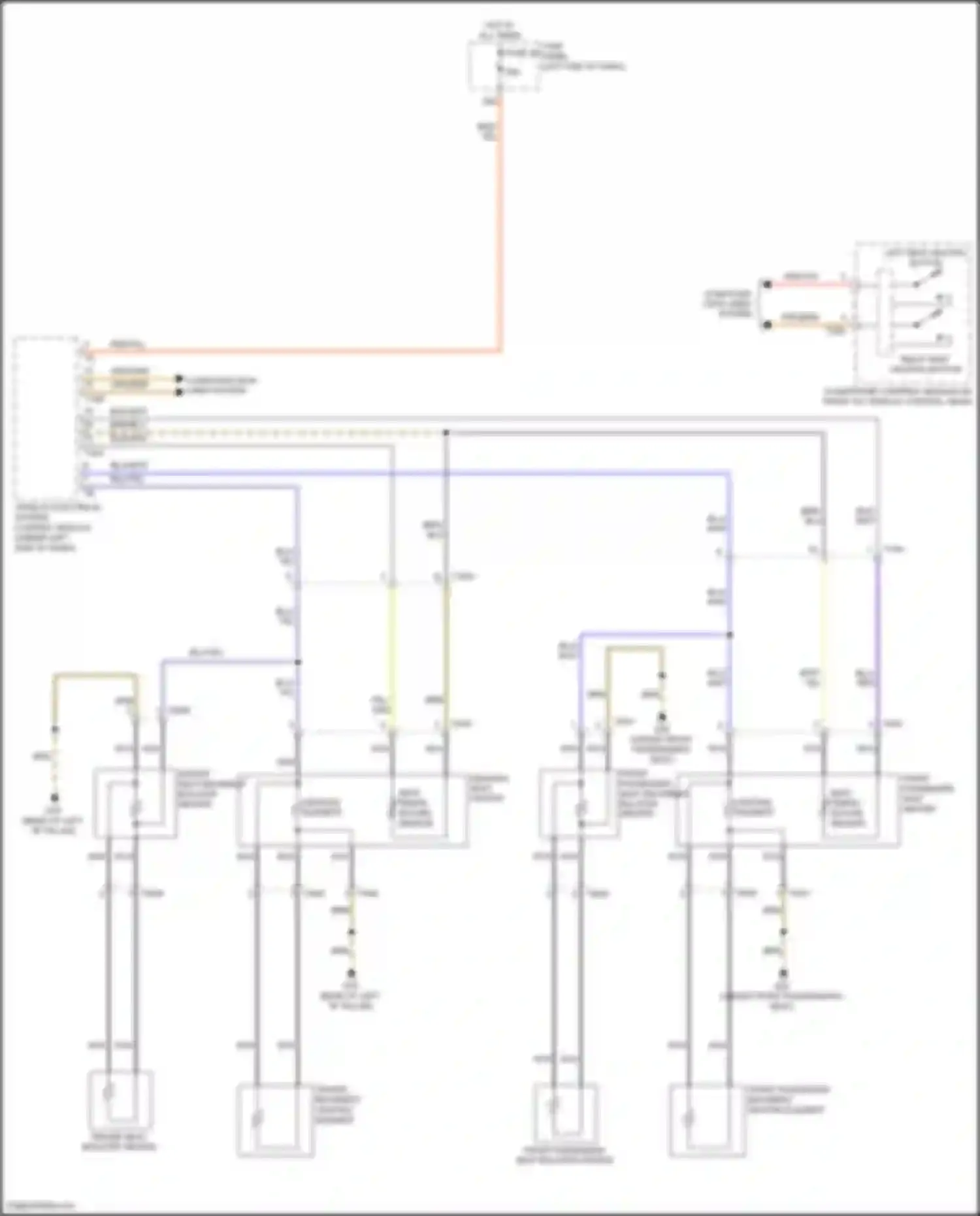 Touareg Volkswagen II (2010-2014): Heated seats circuit, w/o memory