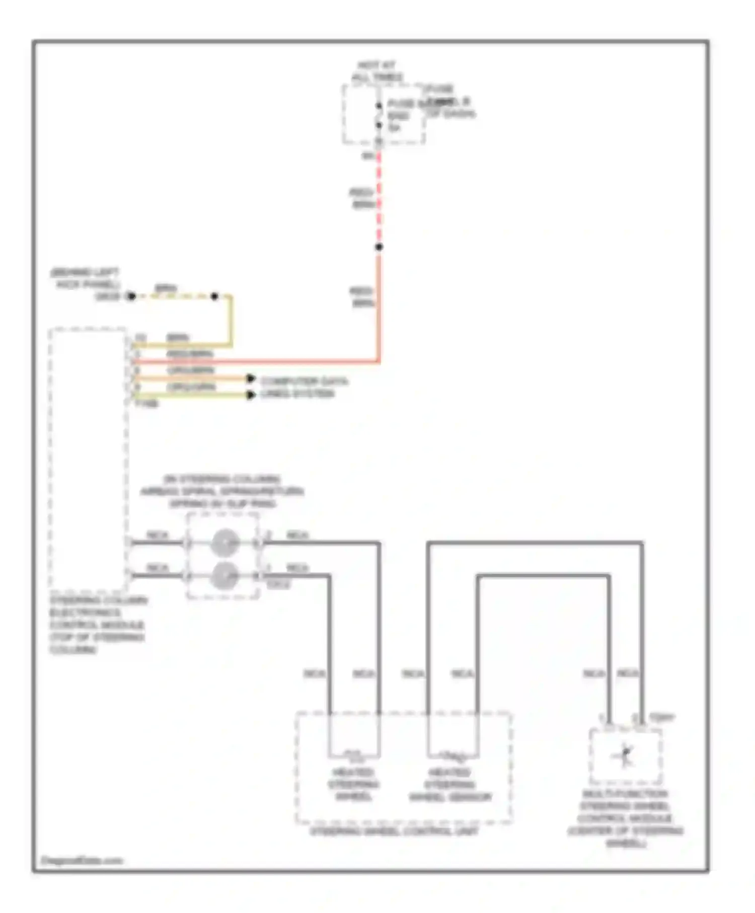Touareg Volkswagen II (2010-2014): Heated steering wheel circuit