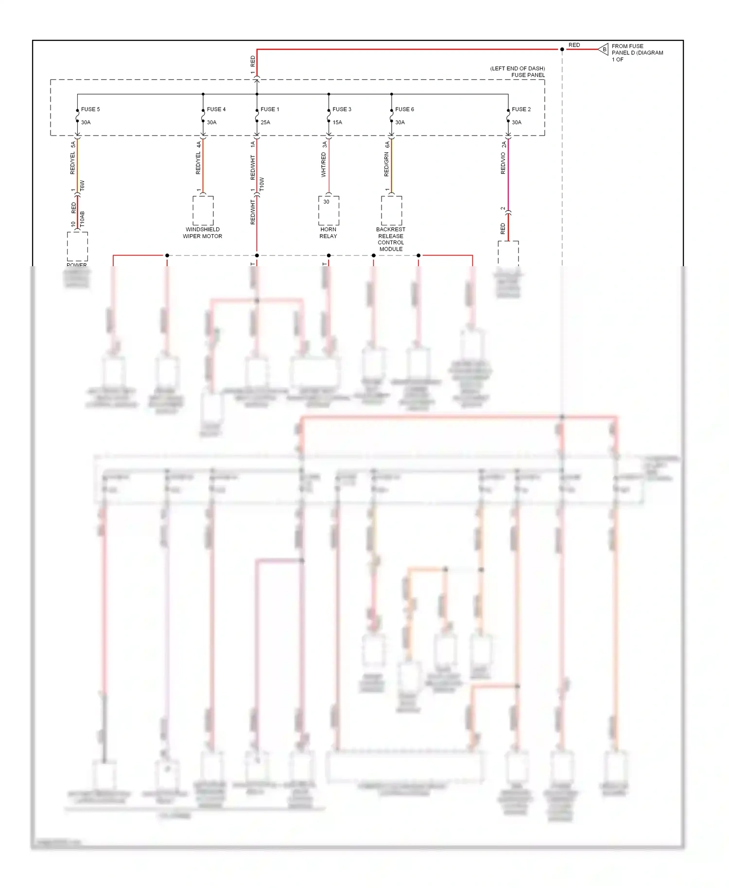 Wiring diagram backrest release control module for Volkswagen Touareg II (2010-2014) (2 of 2)