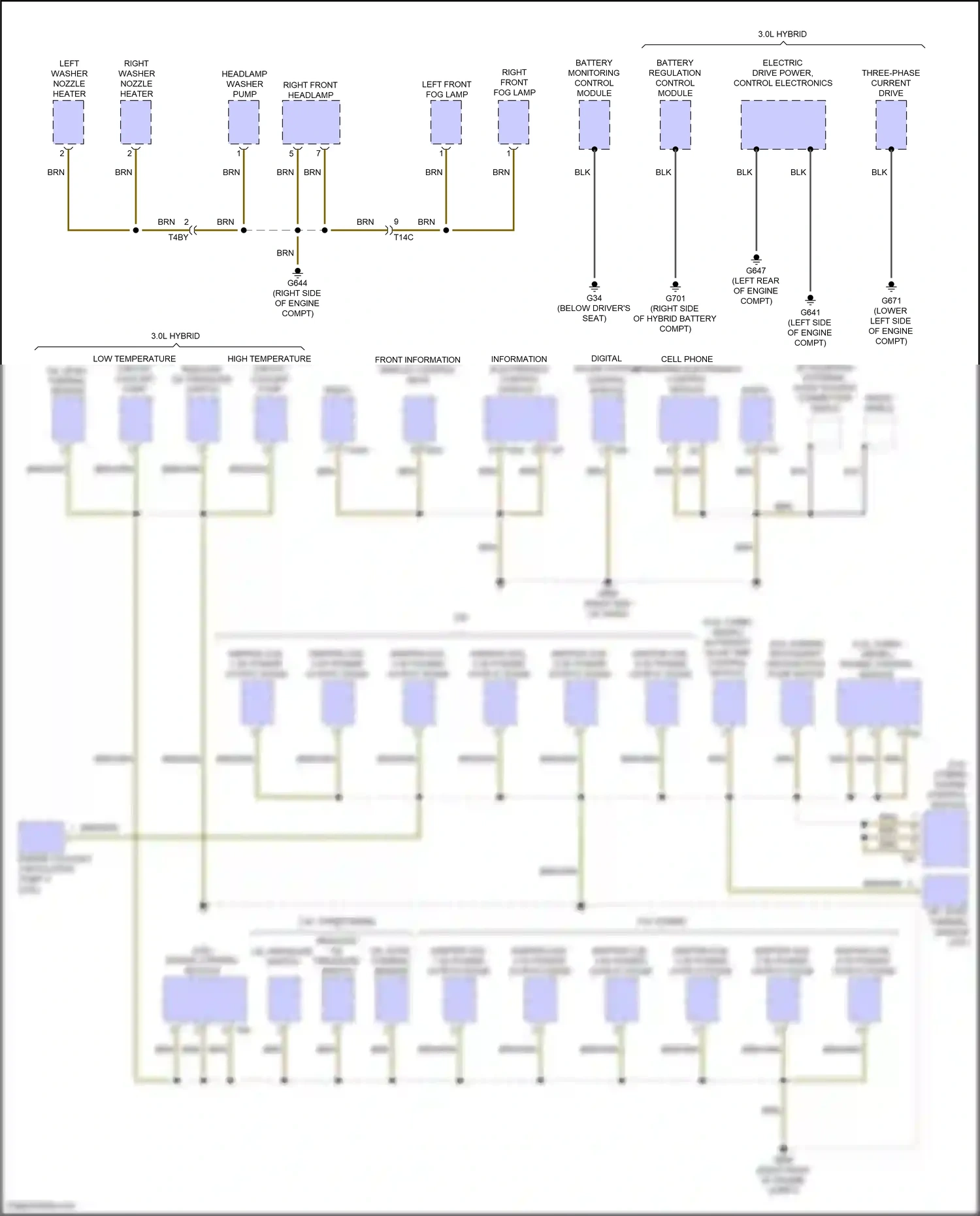 Wiring diagram cell phone operating electronics control module for Volkswagen Touareg II (2010-2014) (1 of 2)