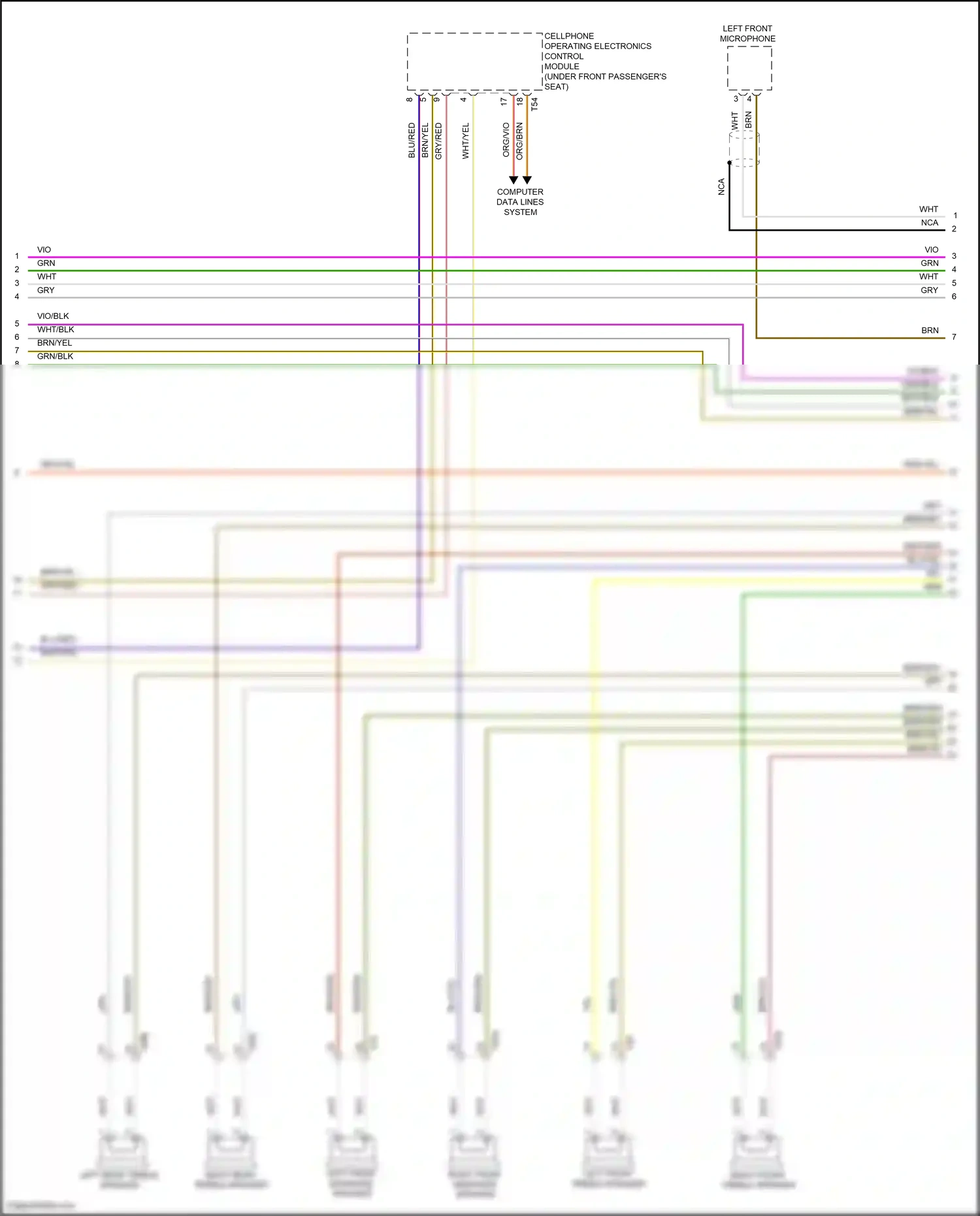 Wiring diagram cellphone operating electronics control module for Volkswagen Touareg II (2010-2014) (1 of 2)