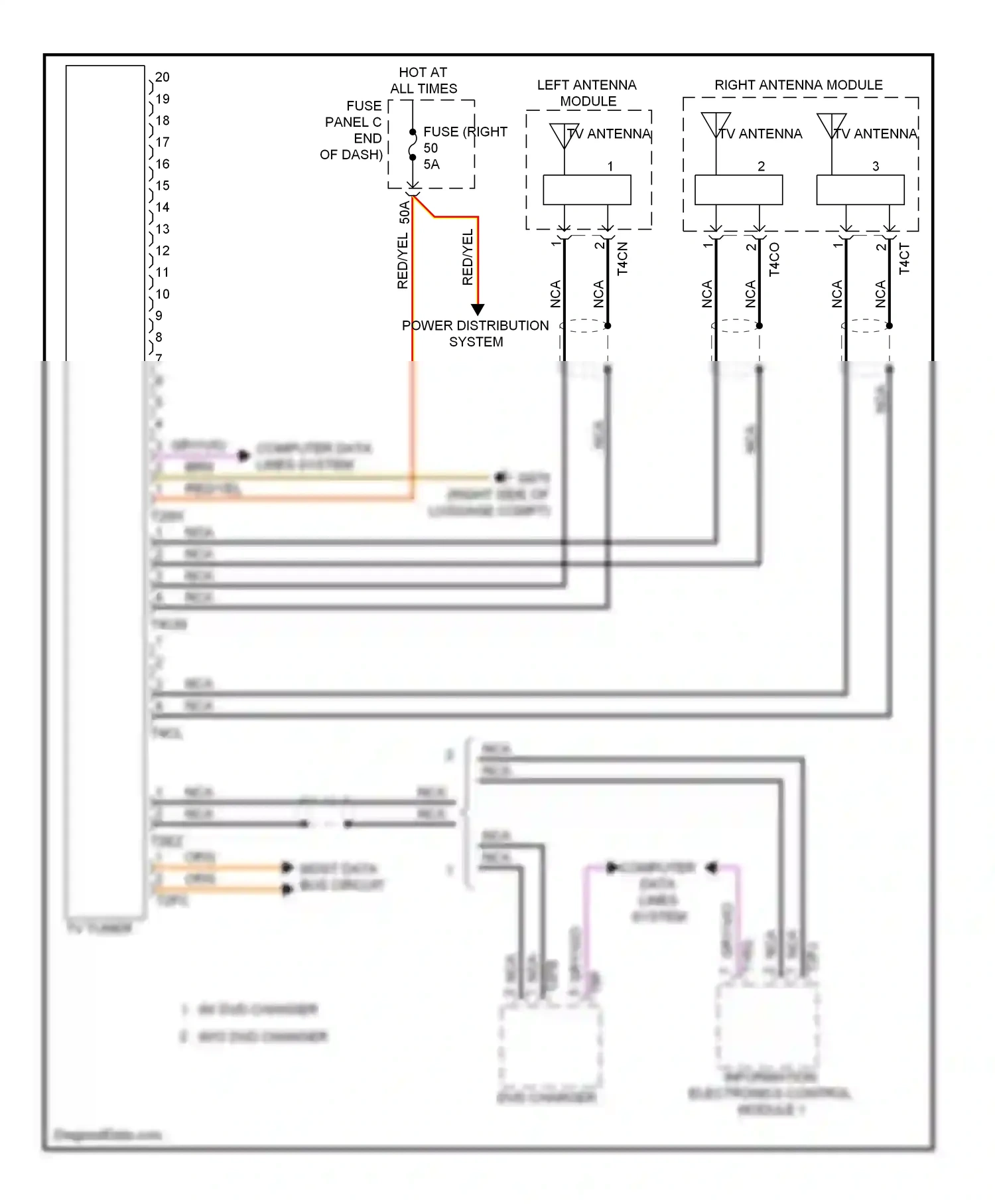 Wiring diagram computer data lines system for Volkswagen Touareg II (2010-2014) (10 of 109)