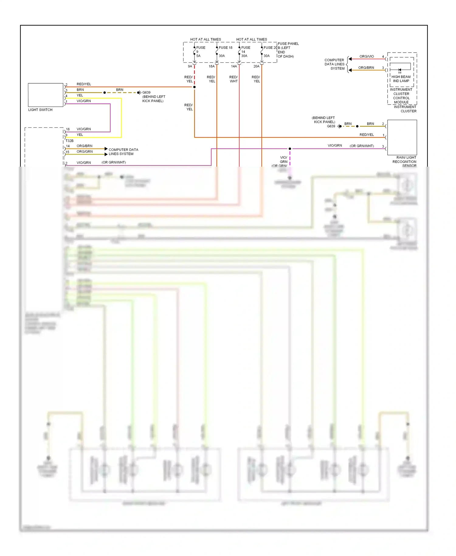 Wiring diagram computer data lines for Volkswagen Touareg II (2010-2014) (1 of 3)