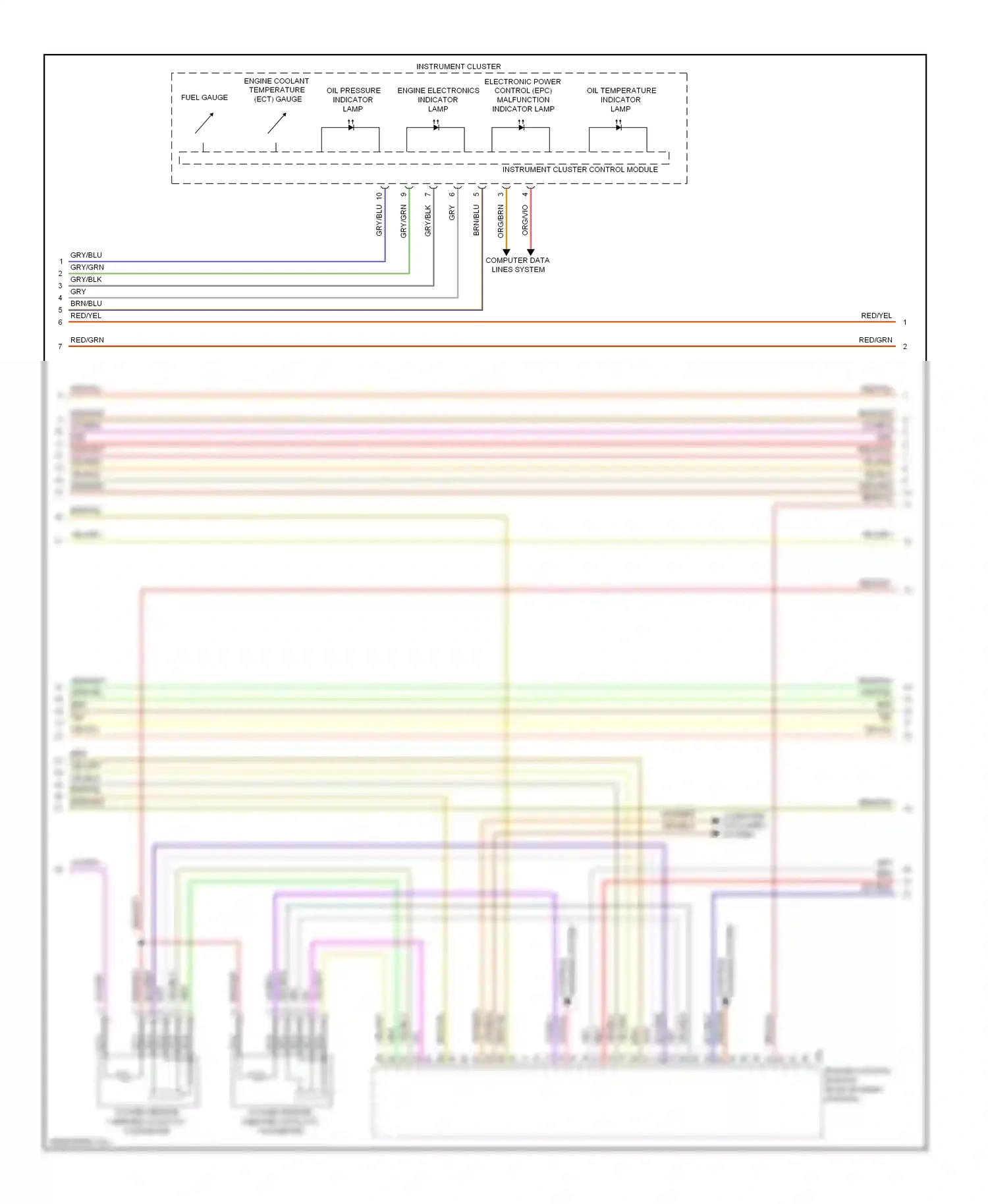Wiring diagram engine electronics indicator lamp for Volkswagen Touareg II (2010-2014) (3 of 3)