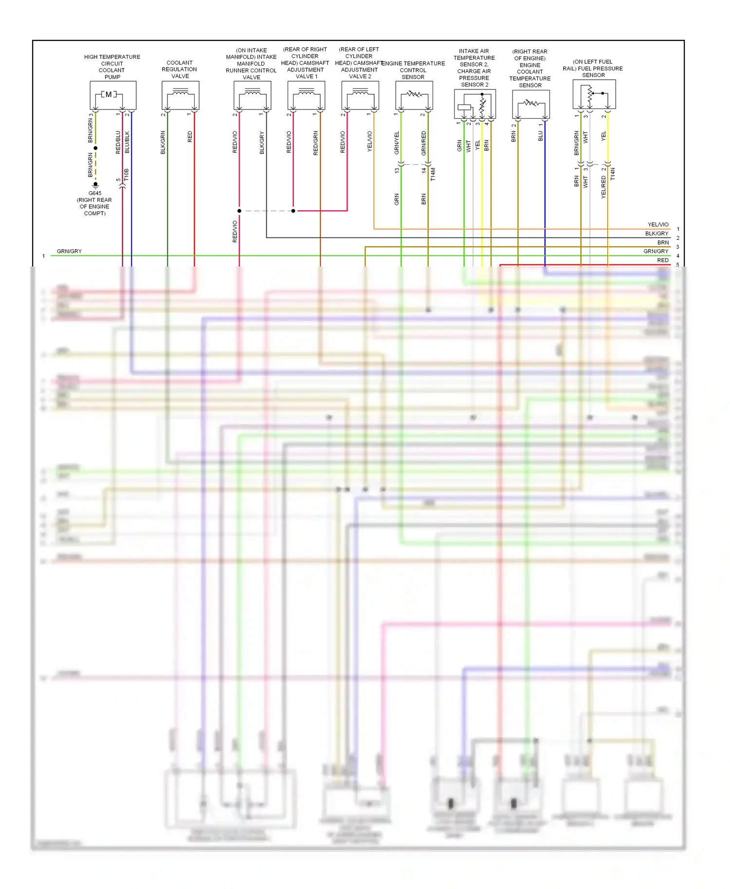 Wiring diagram engine temperature control sensor for Volkswagen Touareg II (2010-2014) (1 of 1)
