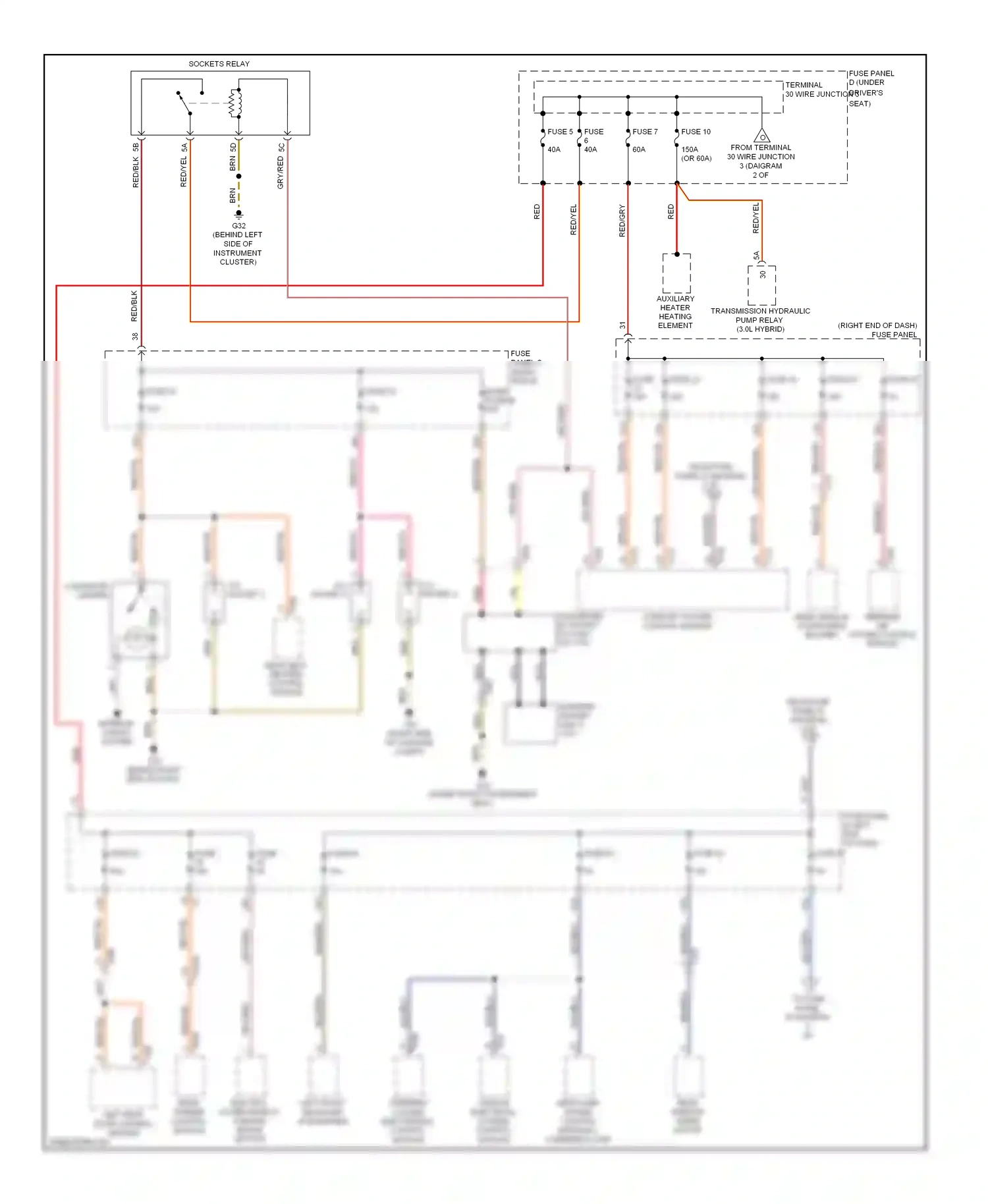 Wiring diagram interior socket for Volkswagen Touareg II (2010-2014) (1 of 1)