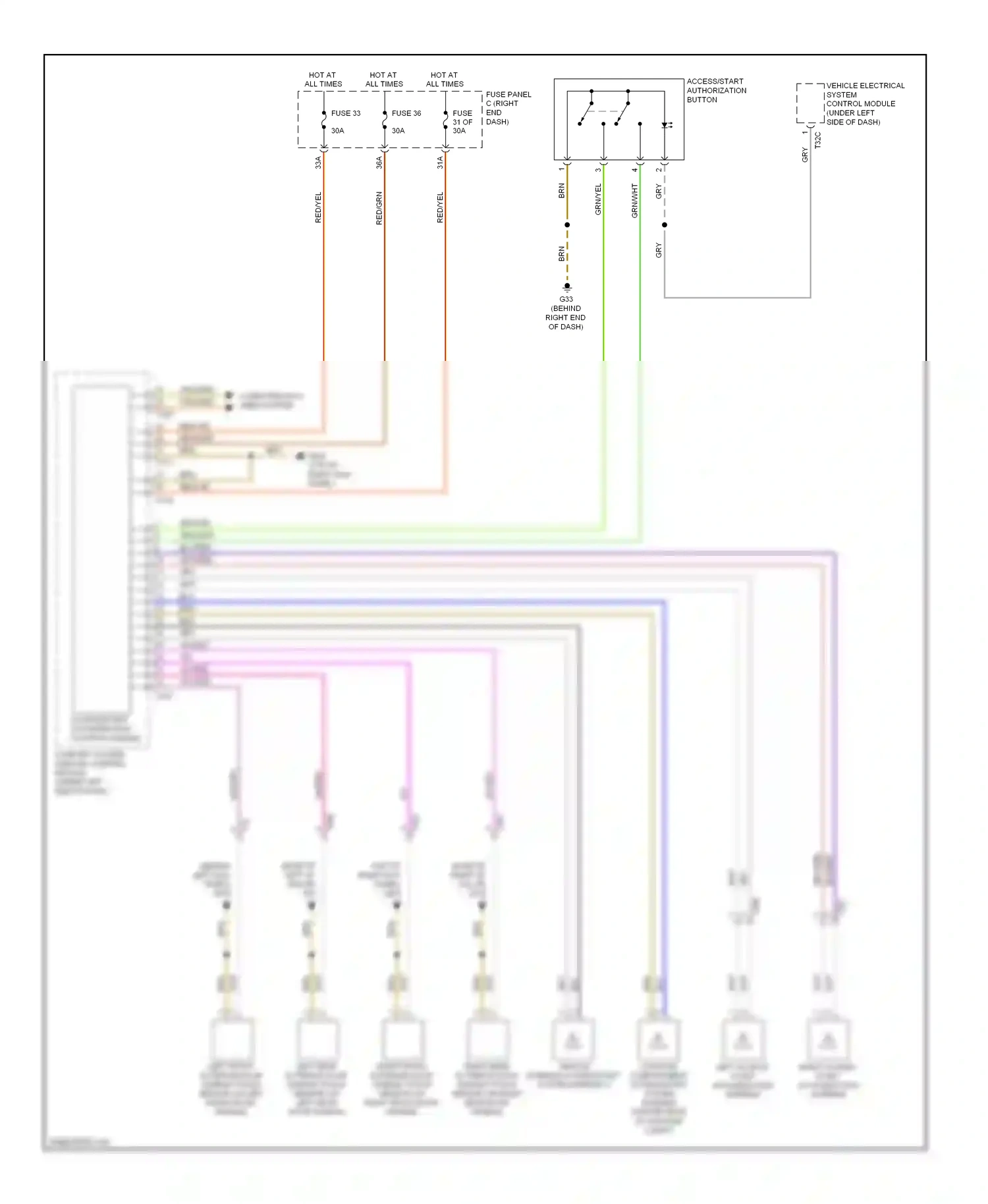 Wiring diagram left access/start authorization antenna for Volkswagen Touareg II (2010-2014) (1 of 1)