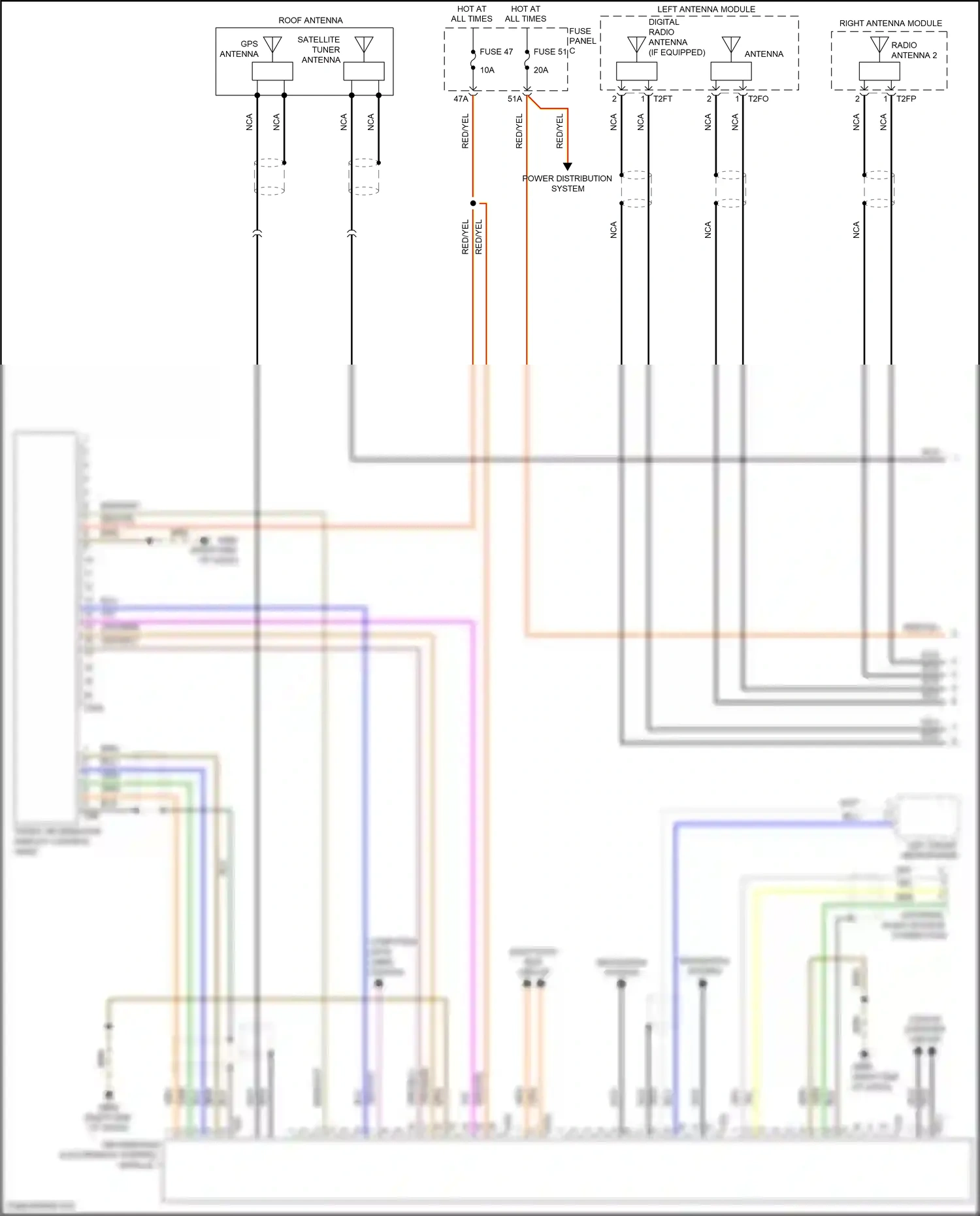 Wiring diagram left front microphone for Volkswagen Touareg II (2010-2014) (4 of 10)