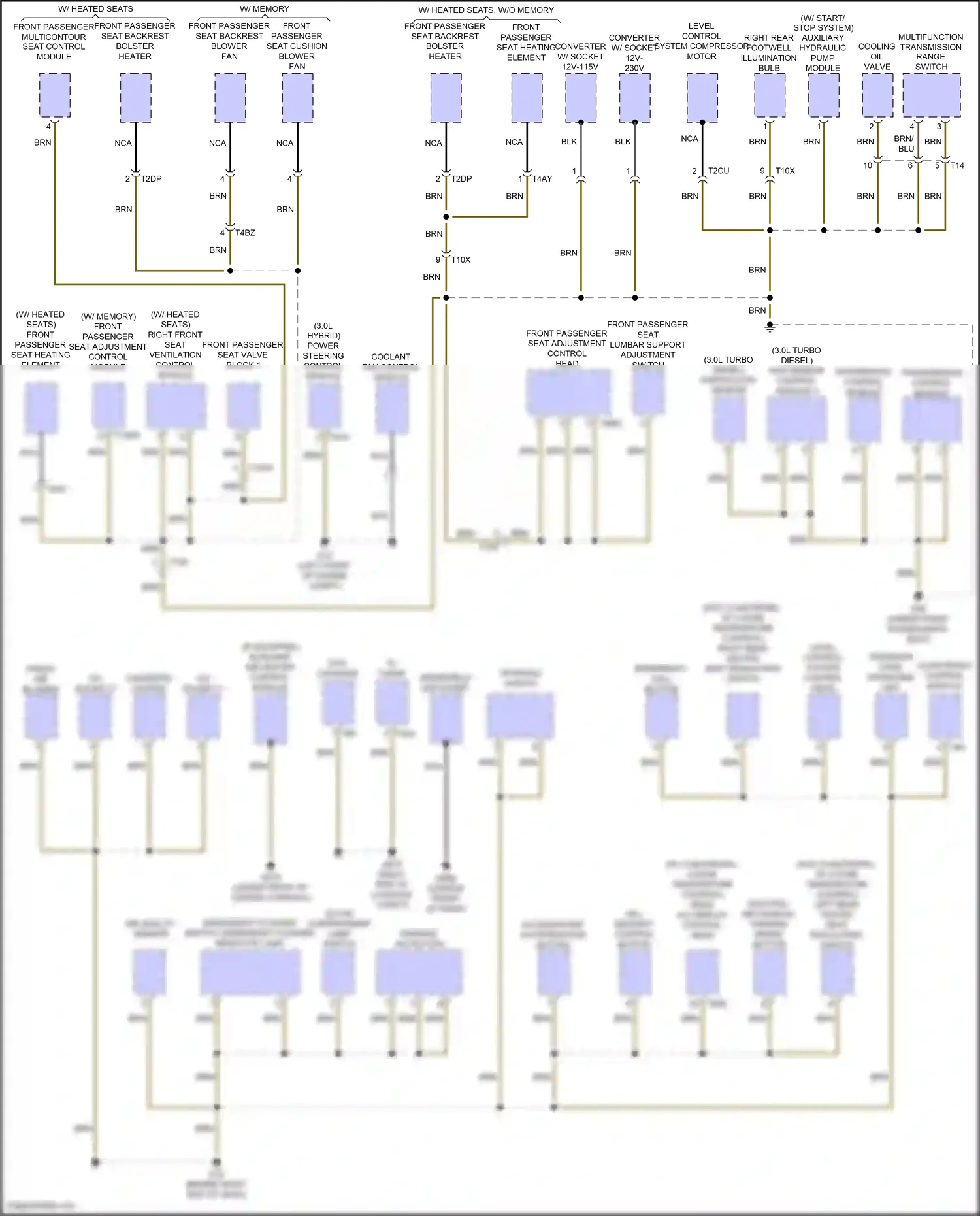 Wiring diagram level control system compressor motor for Volkswagen Touareg II (2010-2014) (1 of 1)
