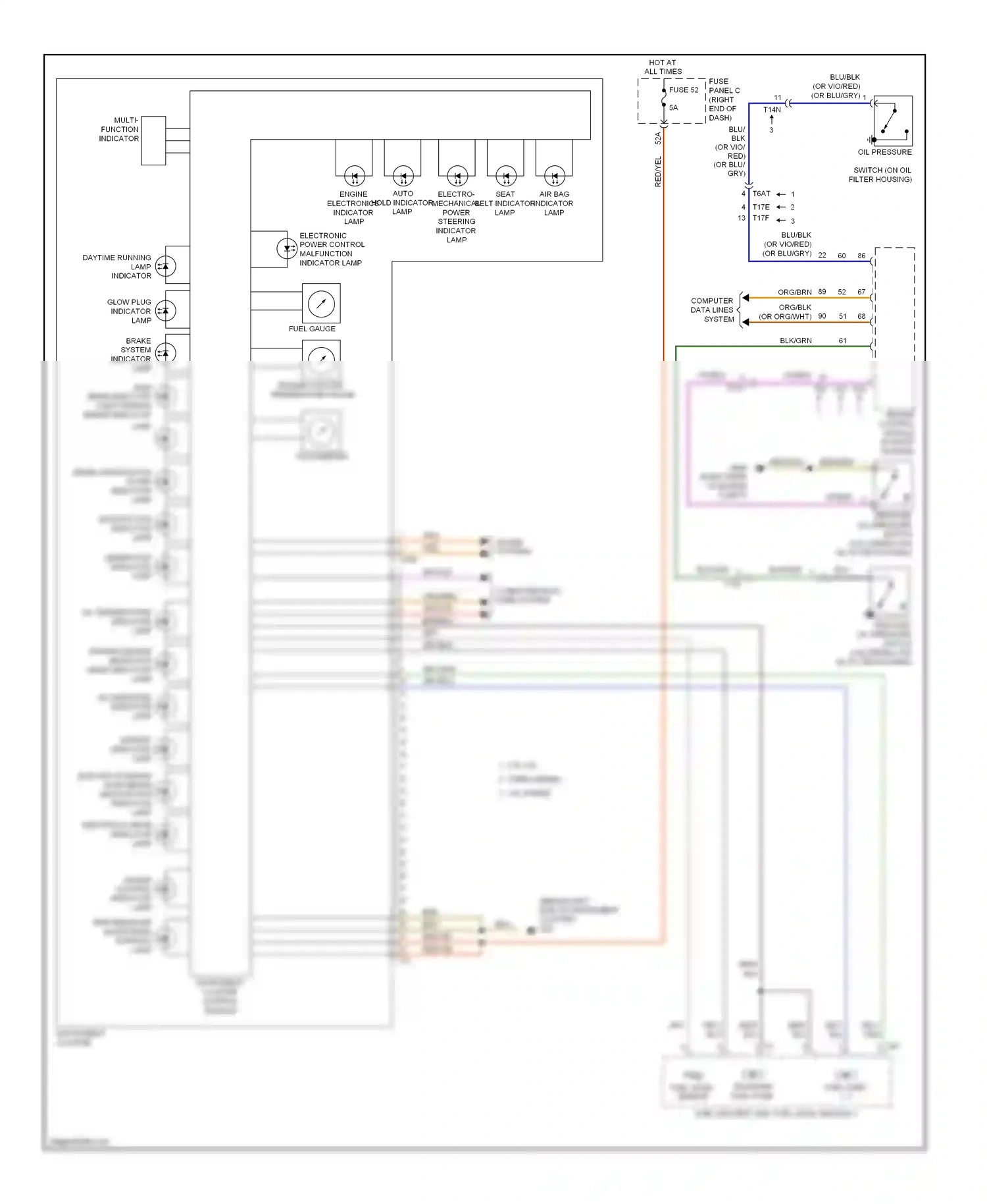 Wiring diagram multi-function indicator for Volkswagen Touareg II (2010-2014) (1 of 1)