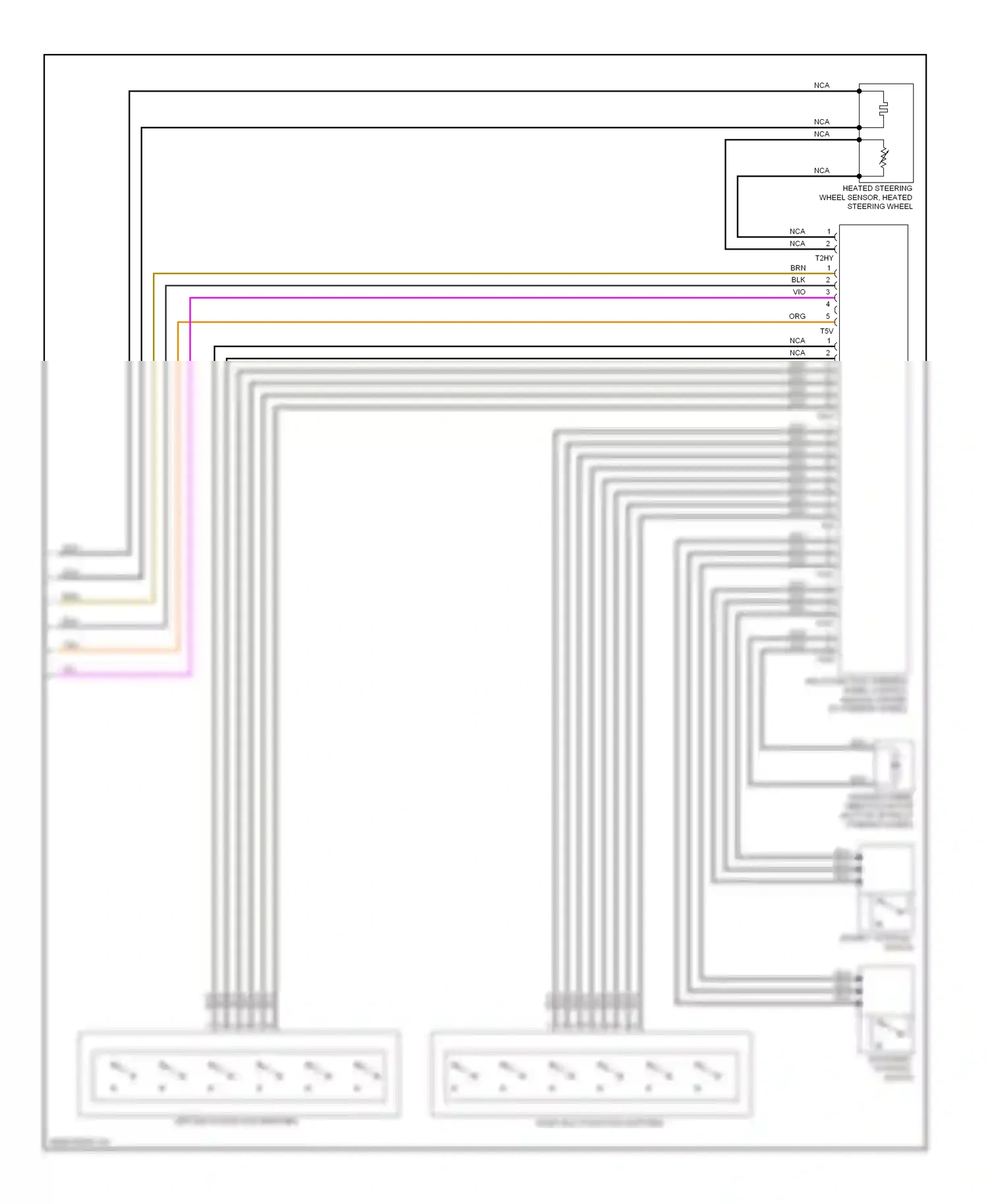 Volkswagen Touareg II (2010-2014) multi-function steering wheel control module (center of steering wheel) wiring diagram  (1 of 3)
