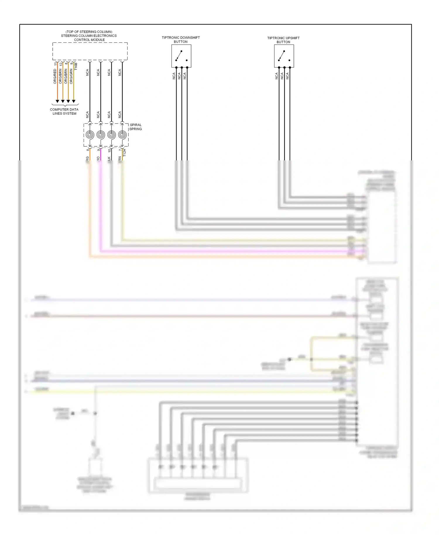 Wiring diagram multi-function steering wheel control module for Volkswagen Touareg II (2010-2014) (1 of 3)