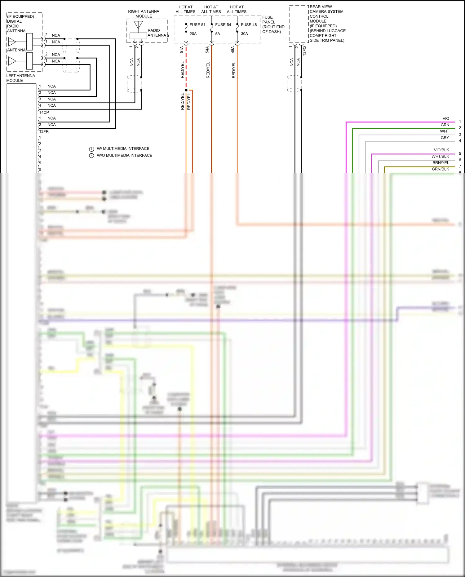 Wiring diagram rear view camera system control module for Volkswagen Touareg II (2010-2014) (2 of 3)