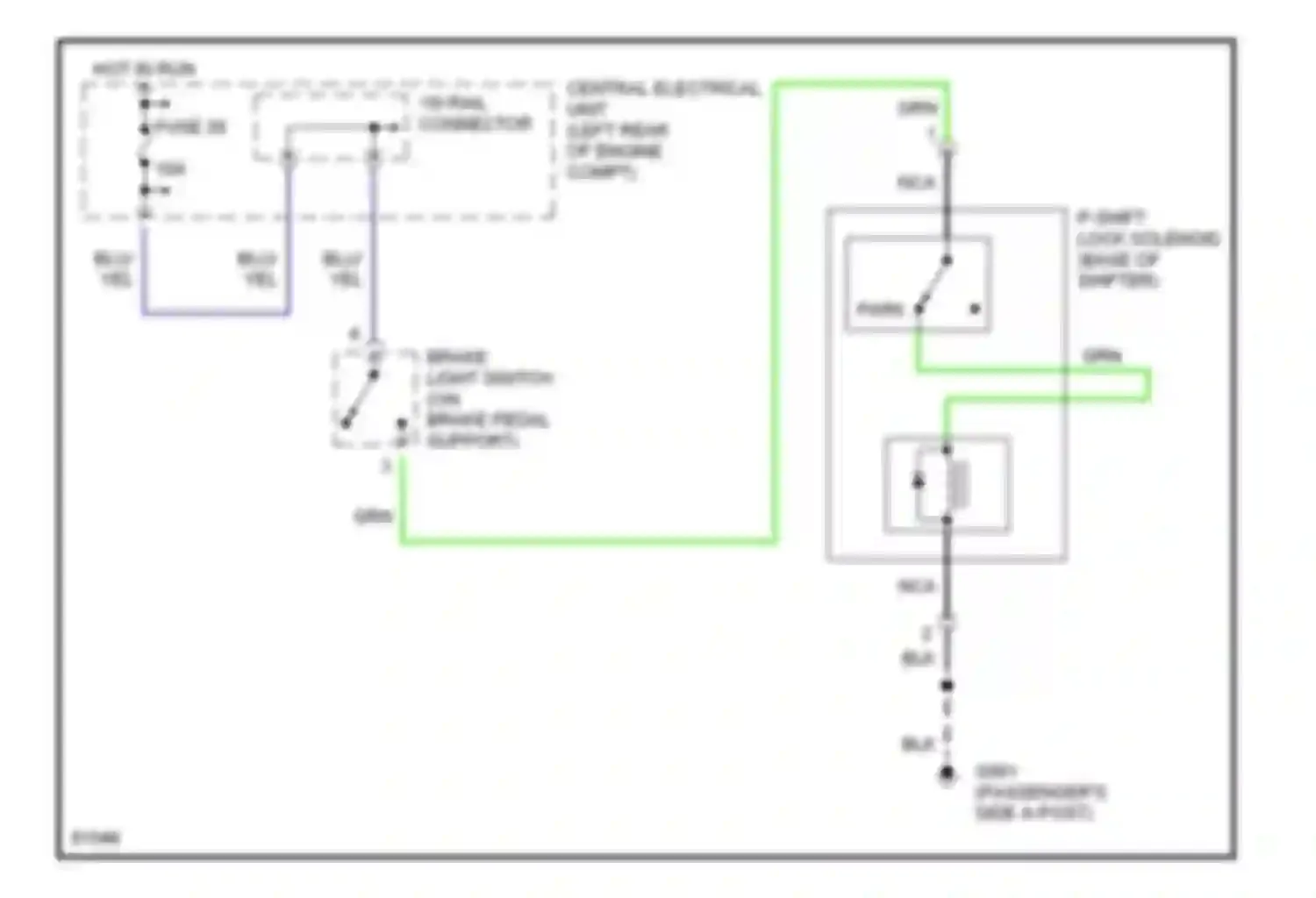 850 Volvo I (1991-1997): Shift interlock circuit