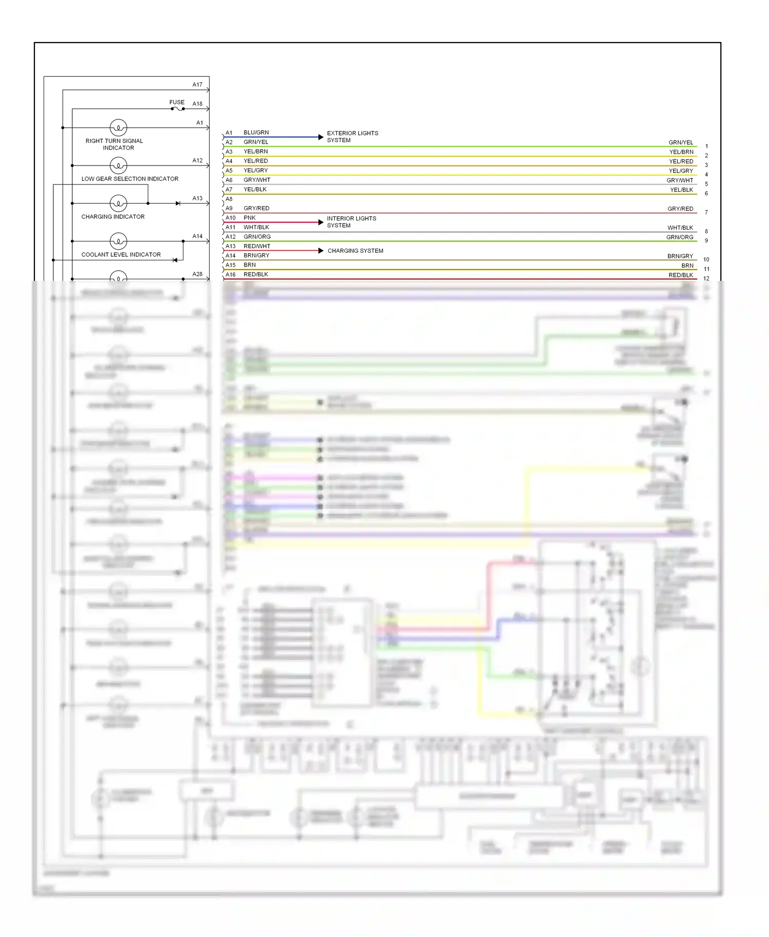 Volvo 850 I (1991-1997) clock module wiring diagram  (1 of 2)