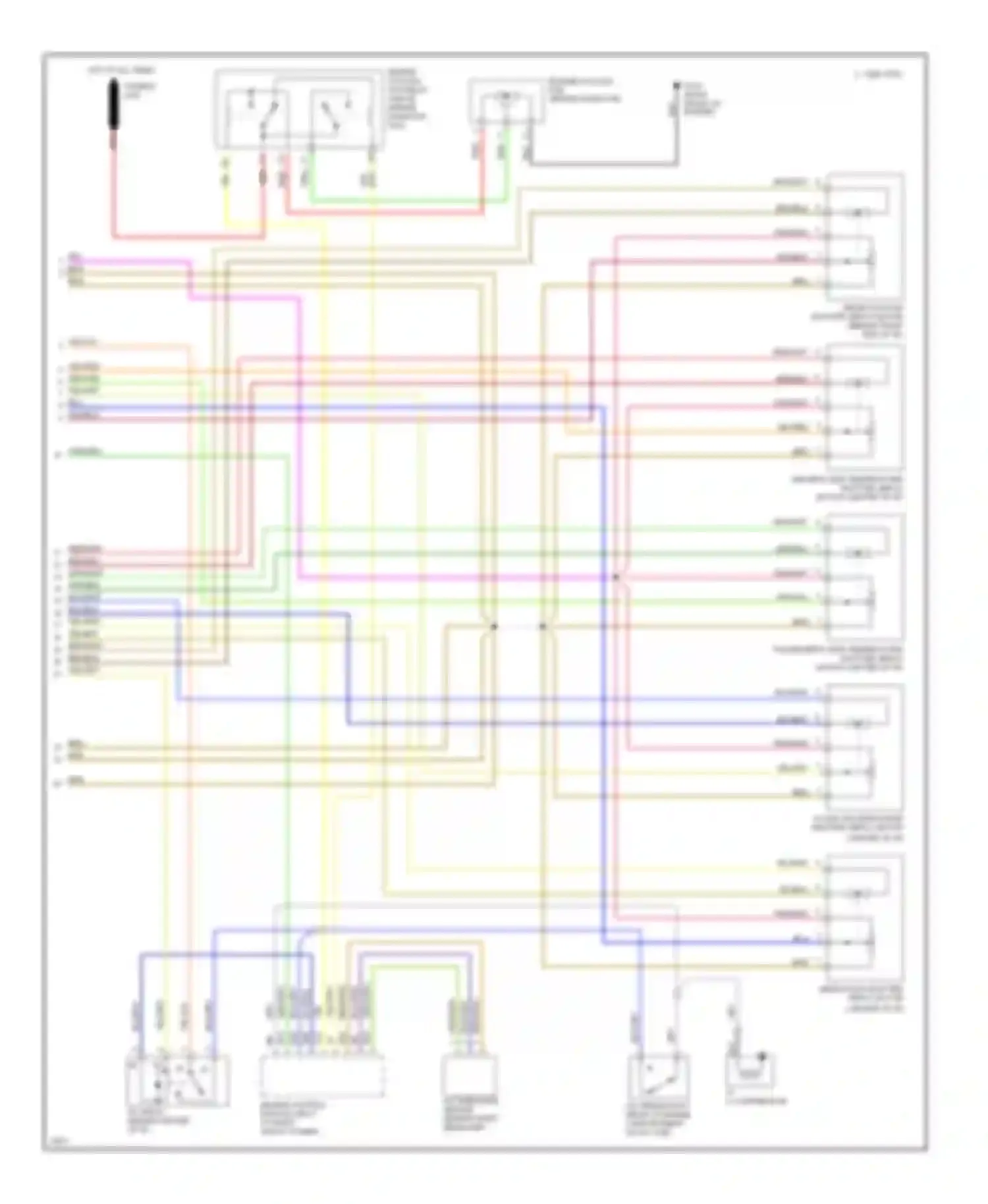 Wiring diagram floor and defroster shutter servo motor for Volvo 850 I (1991-1997) (1 of 2)