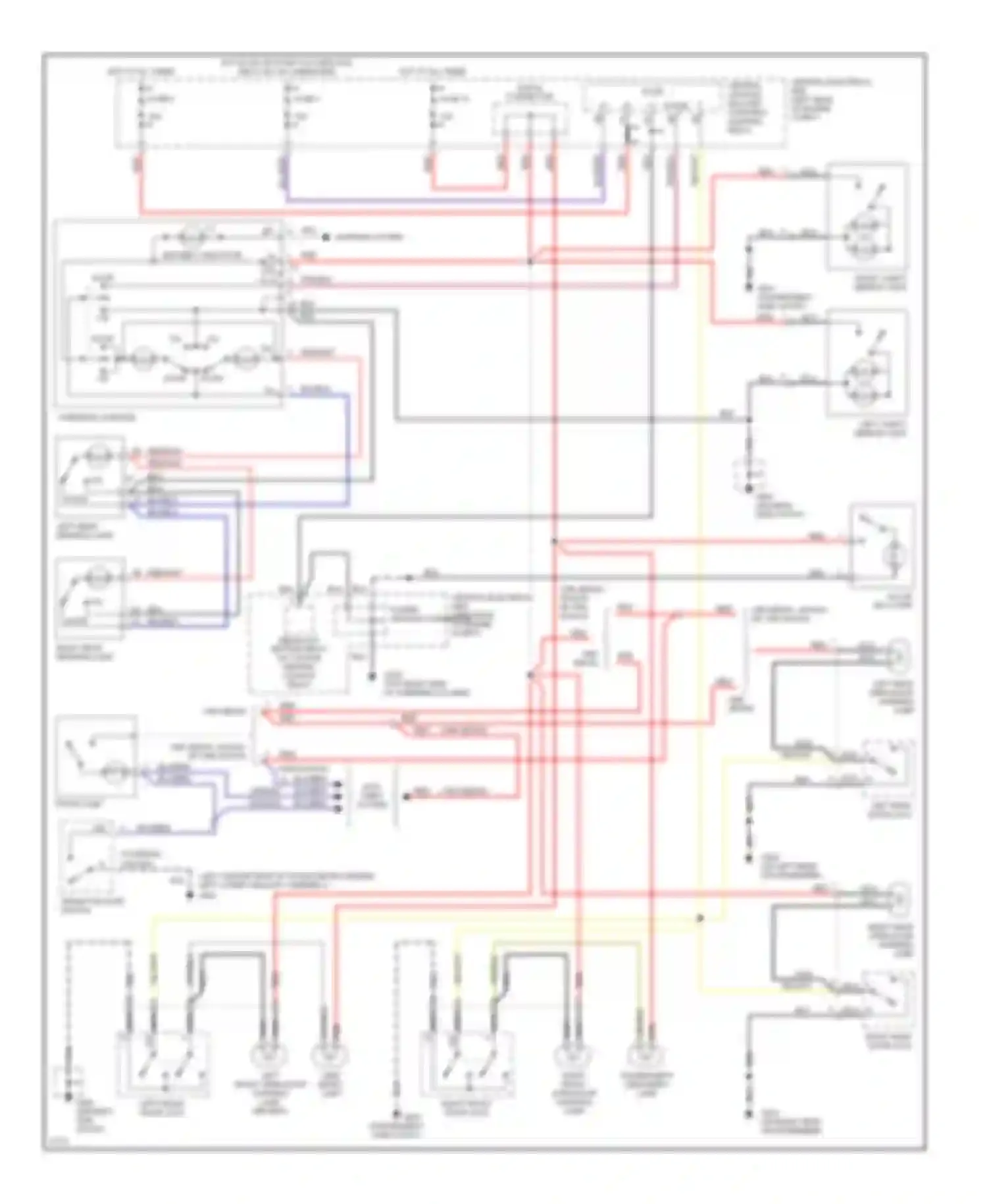 Wiring diagram left rear open-door warning lamp for Volvo 850 I (1991-1997) (1 of 1)