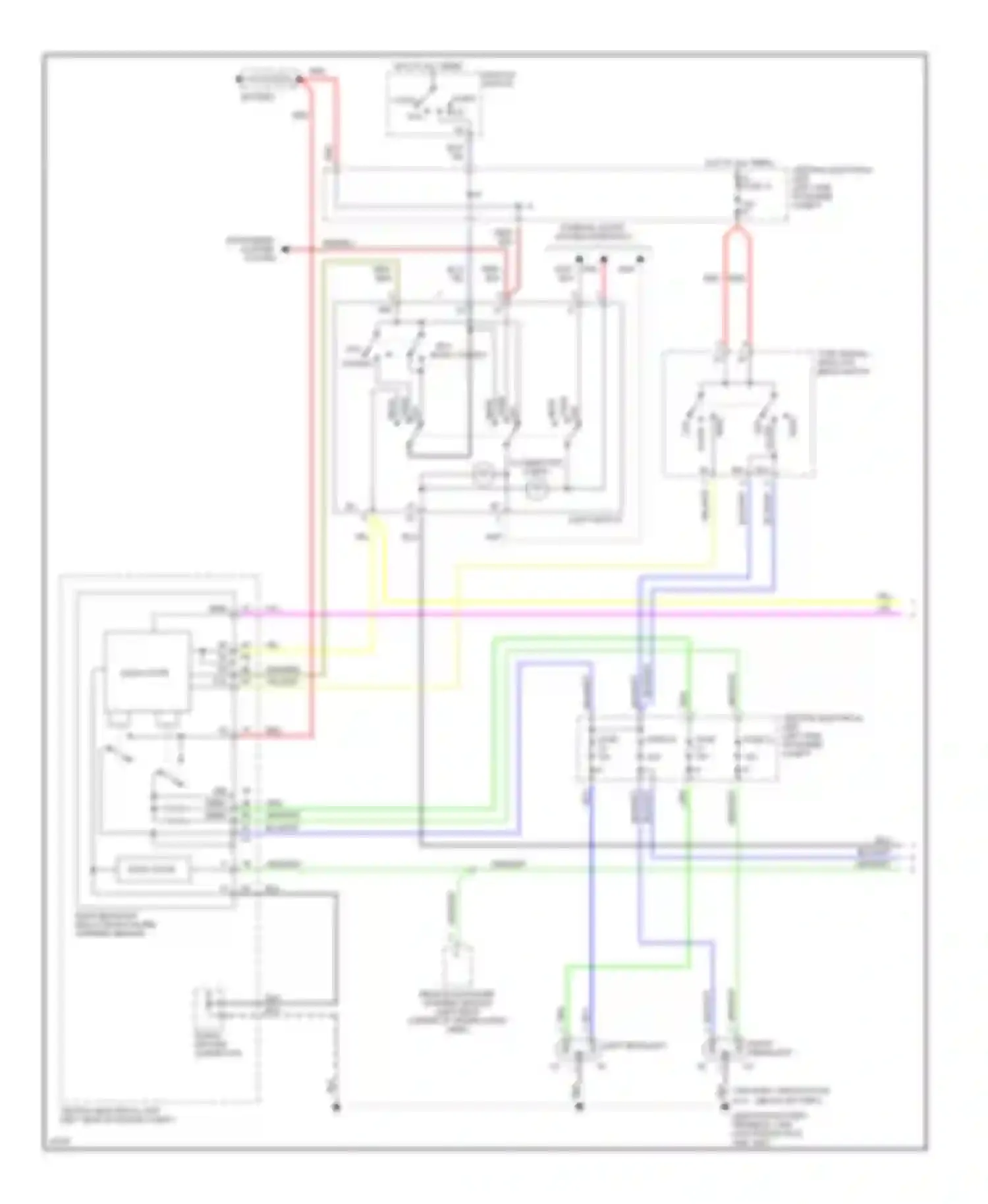 Wiring diagram main headlight relay/ bulb failure warning sensor for Volvo 850 I (1991-1997) (1 of 3)