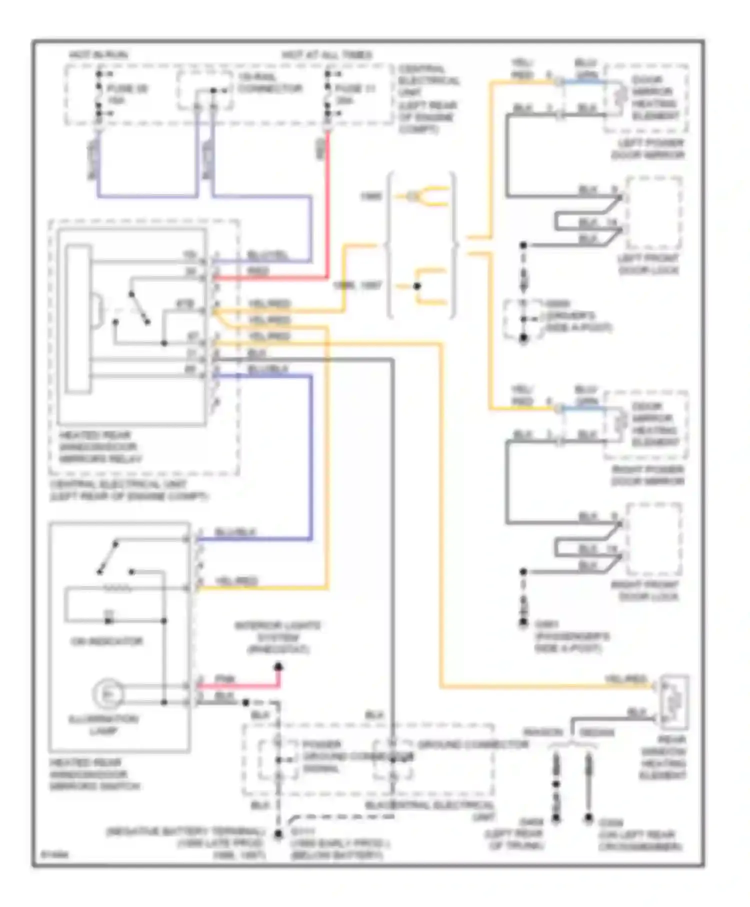 Wiring diagram on indicator for Volvo 850 I (1991-1997) (1 of 5)