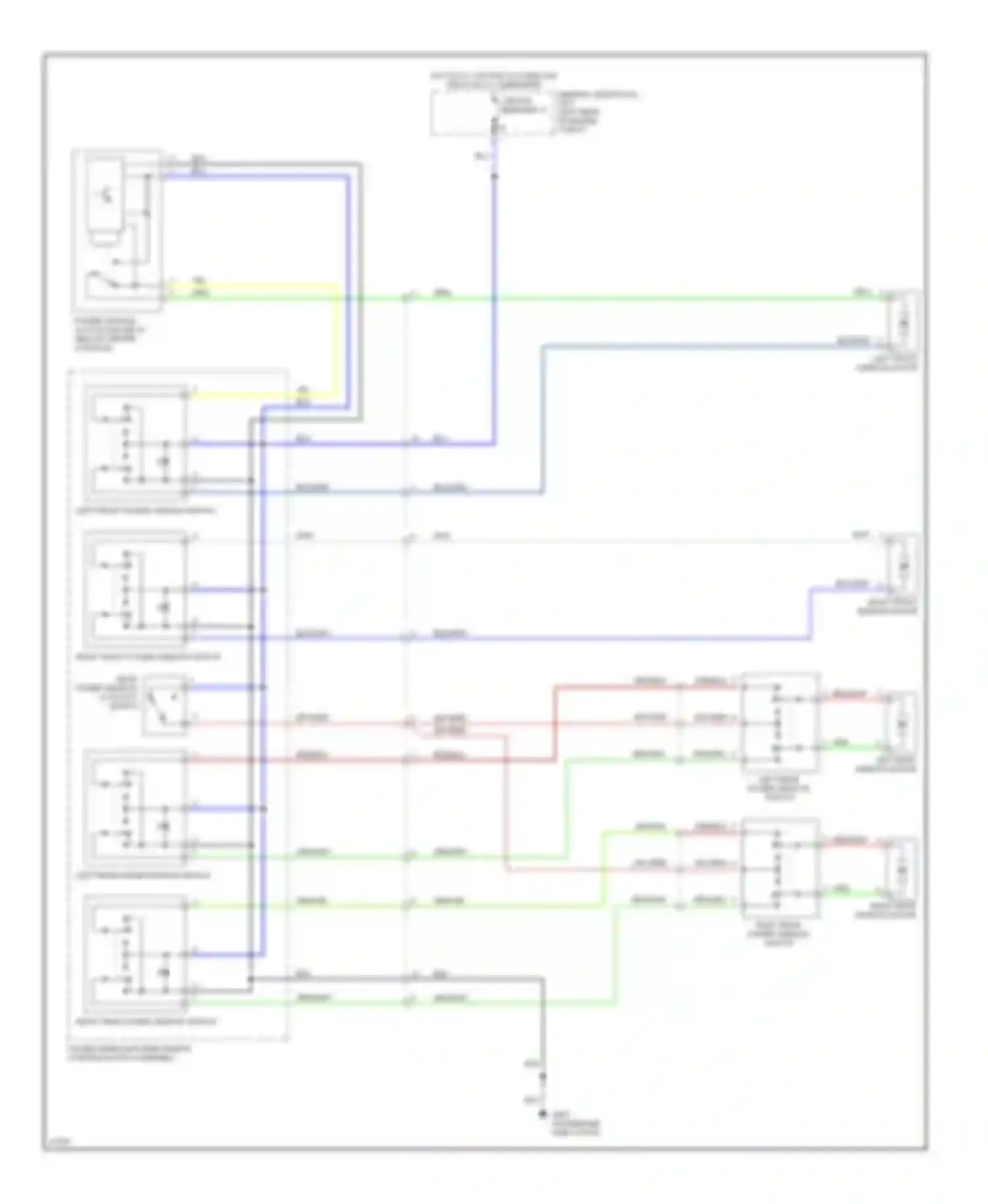 Wiring diagram power window/power mirror console switch assembly for Volvo 850 I (1991-1997) (2 of 2)
