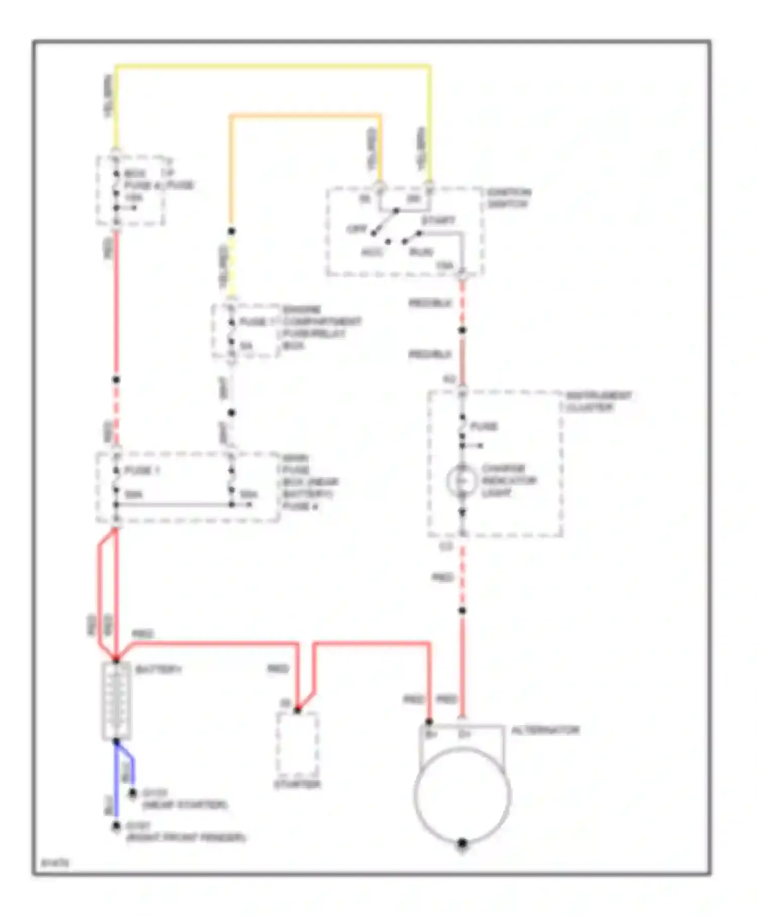 Wiring diagram engine compartment fuse/relay box fuse 1 for Volvo 960 I facelift (1994-1997) (1 of 1)