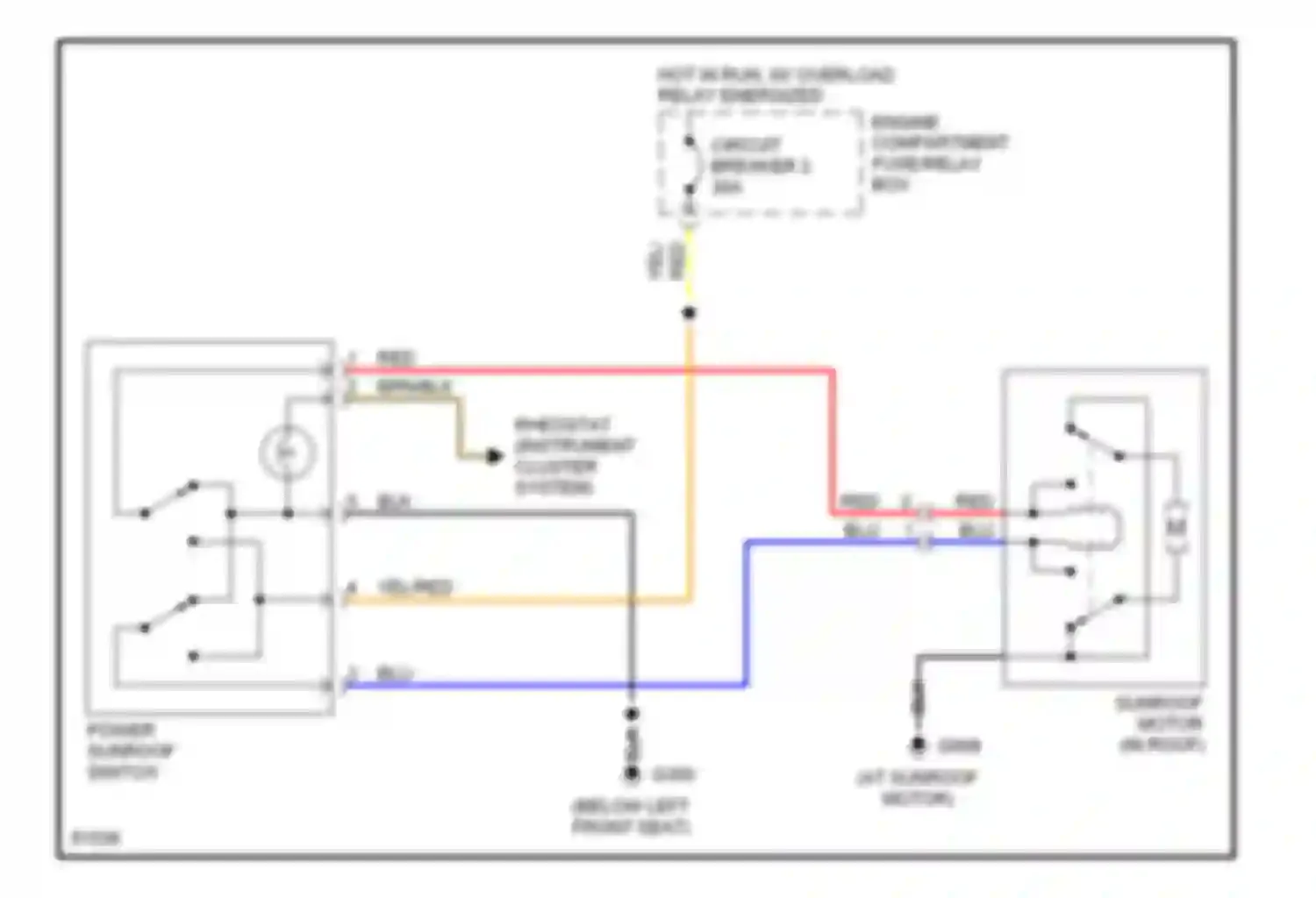 Wiring diagram engine compartment fuse/relay box for Volvo 960 I facelift (1994-1997) (2 of 2)