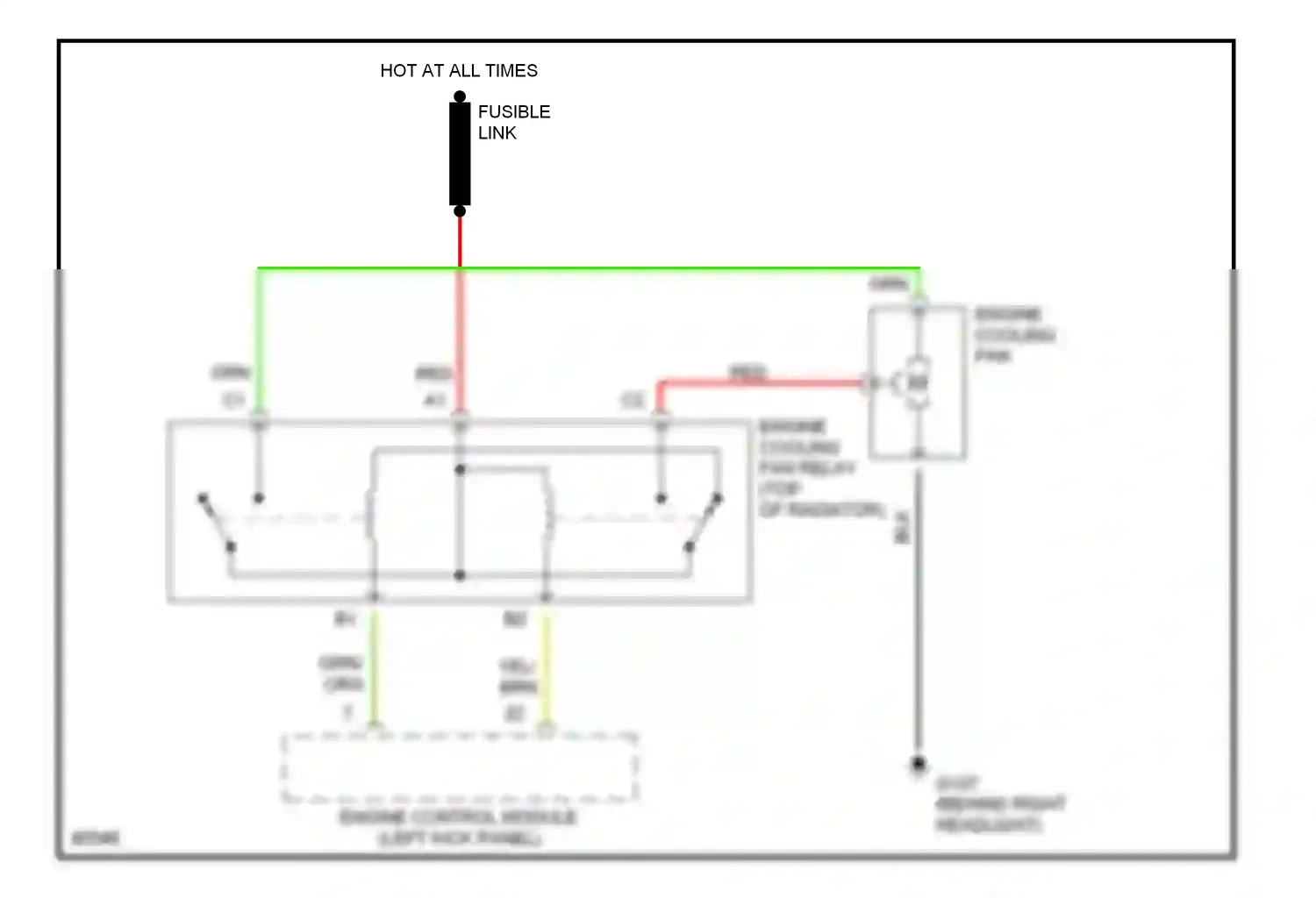 Volvo 960 I facelift (1994-1997) engine control module (left kick panel) wiring diagram  (1 of 1)