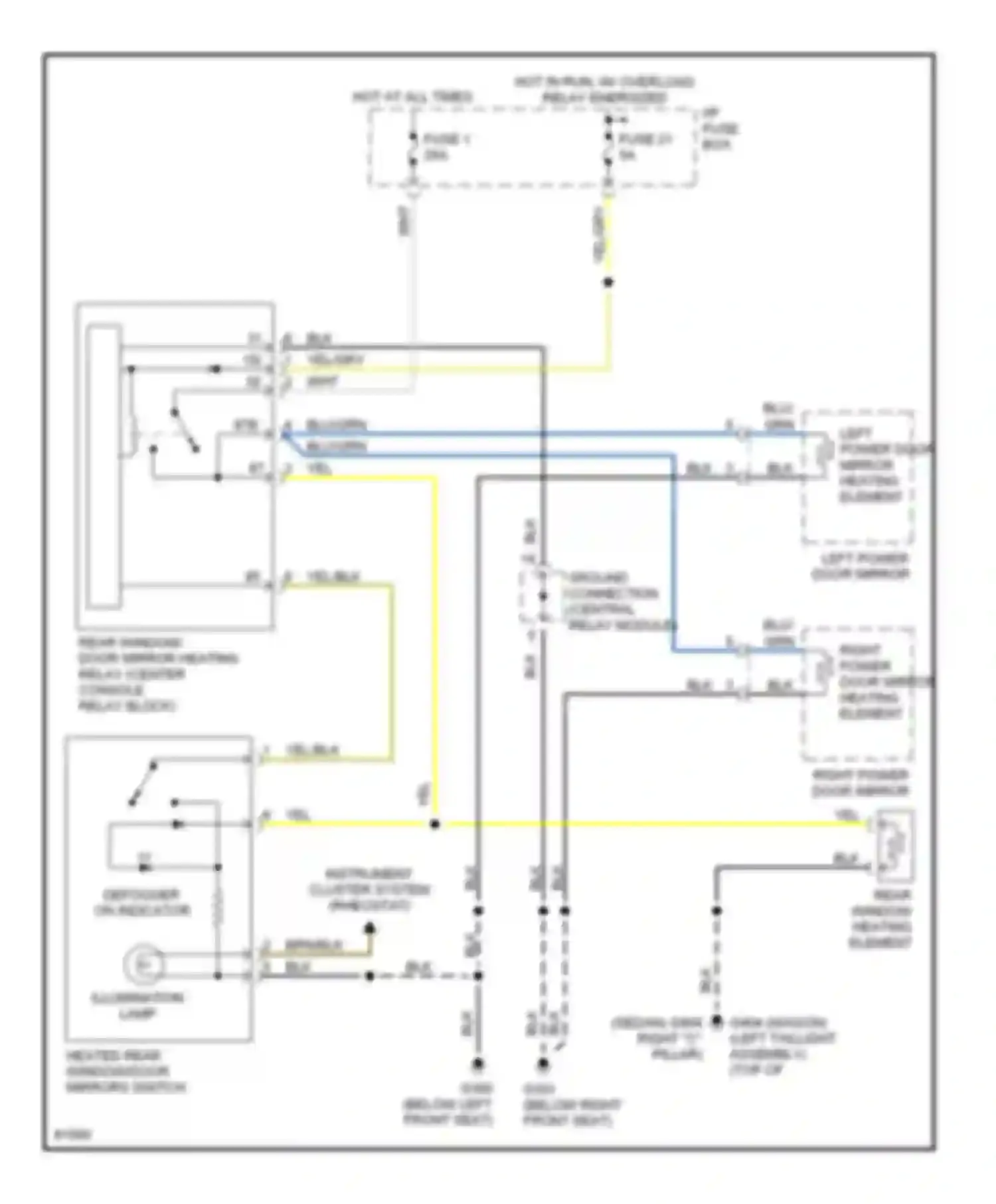 Wiring diagram i/p fuse box for Volvo 960 I facelift (1994-1997) (4 of 29)