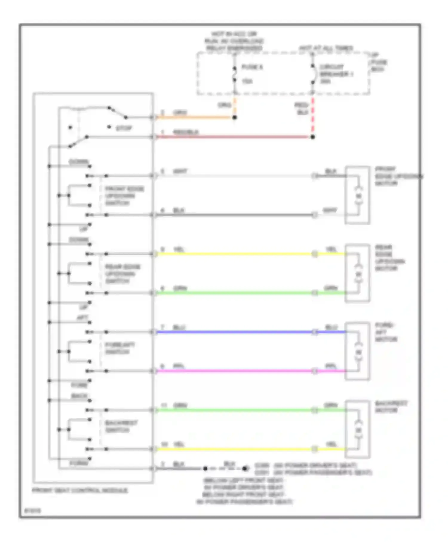 Wiring diagram rear edge up/down switch for Volvo 960 I facelift (1994-1997) (1 of 1)